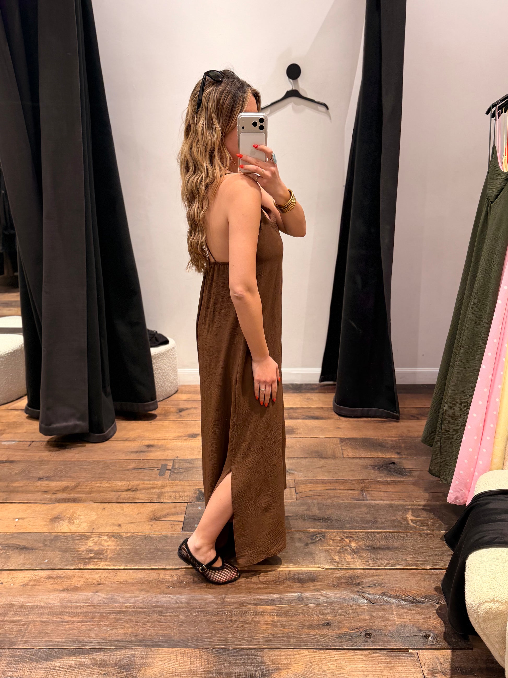 Robe dos croisé uni
