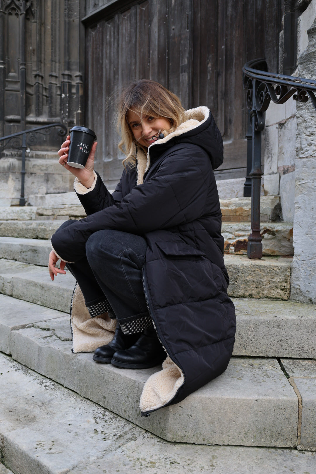 Doudoune réversible noire