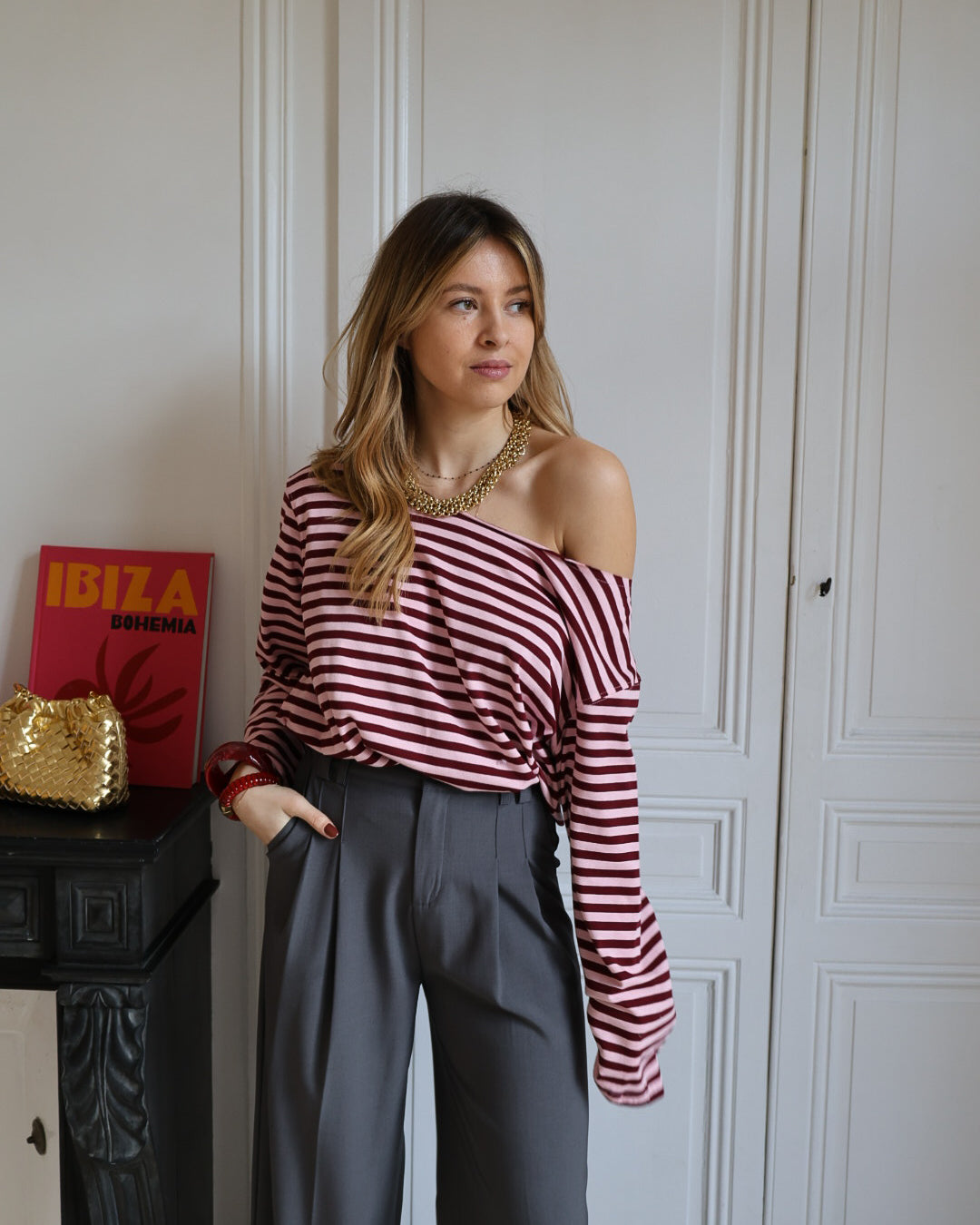 t-shirt rayé manches longues