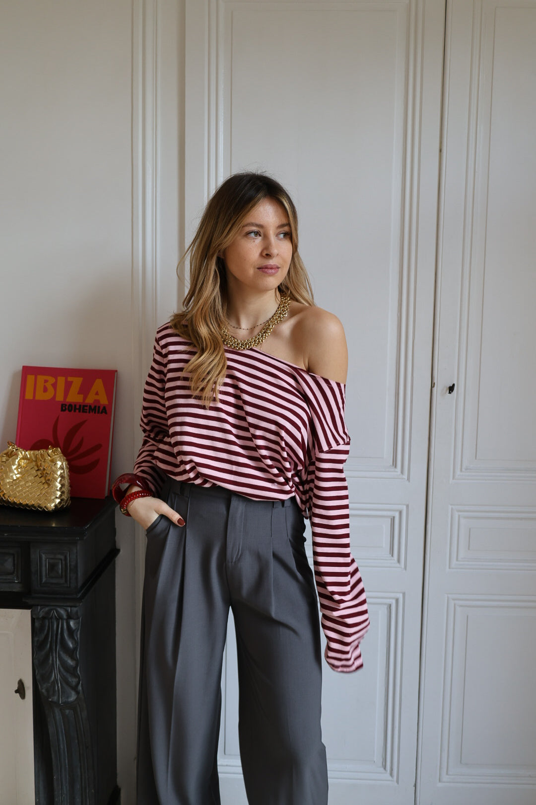 t-shirt rayé manches longues