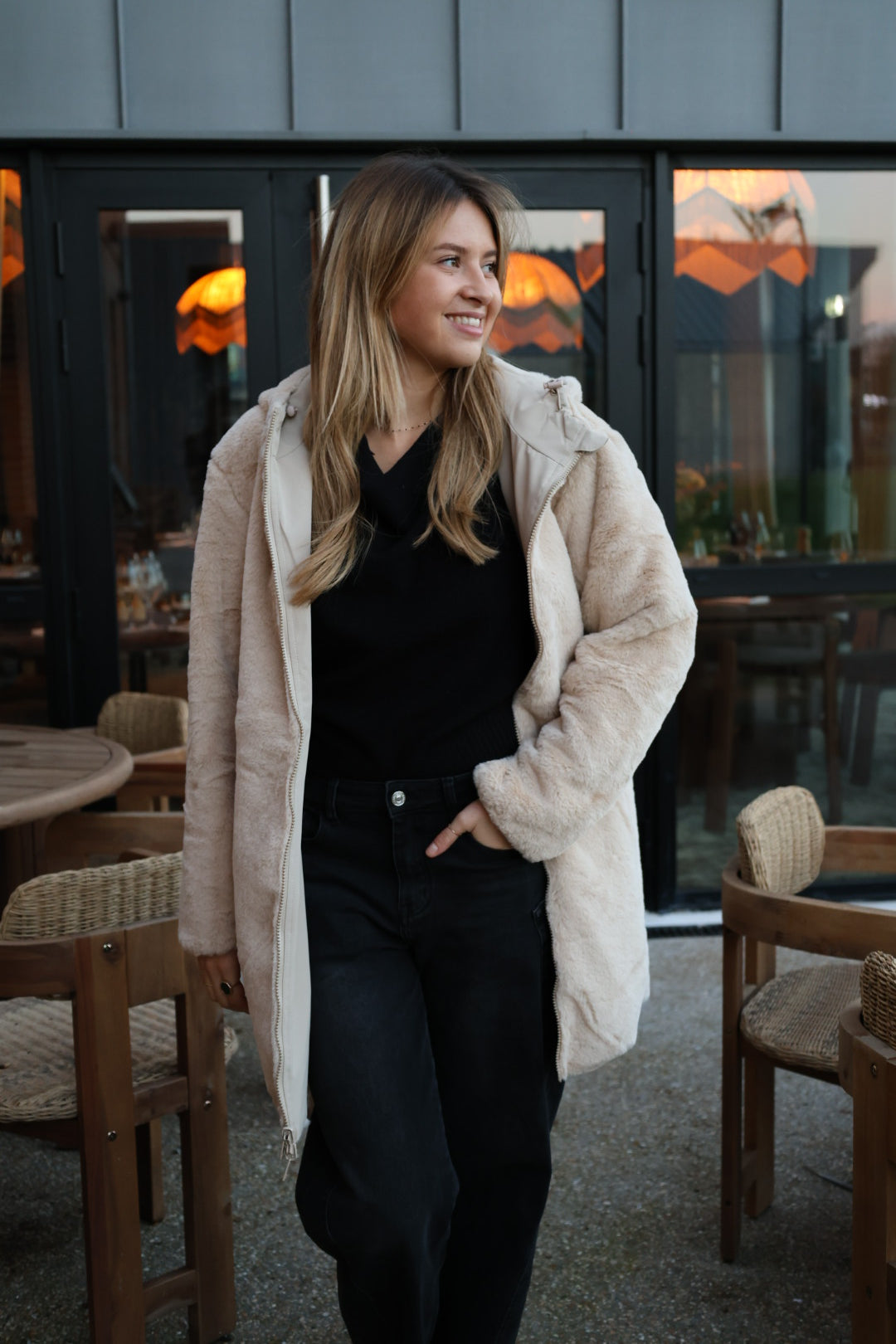 Parka longue réversible