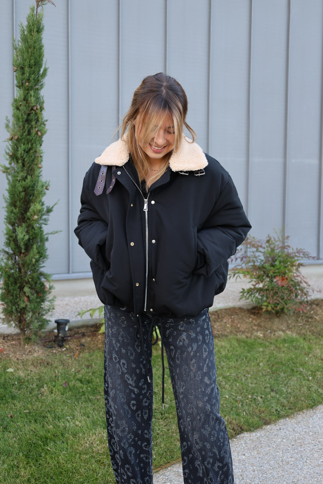 blouson bombers noir "jade"