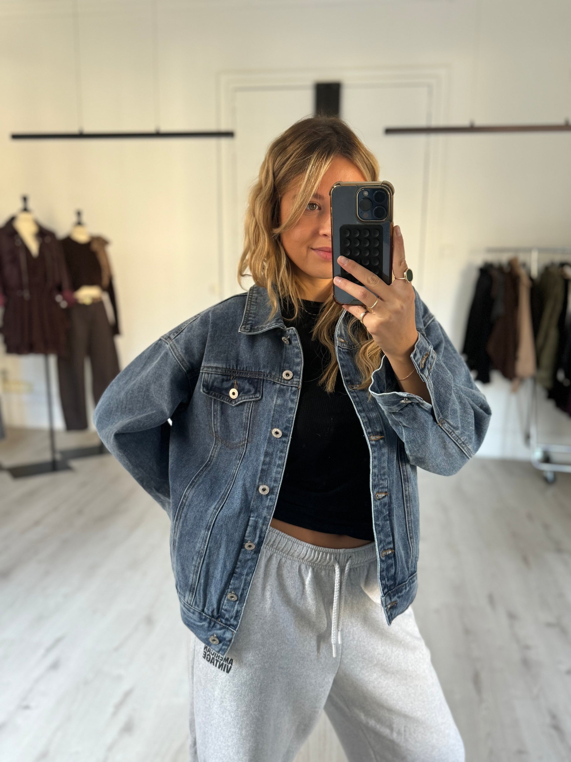 Veste en jeans "love"