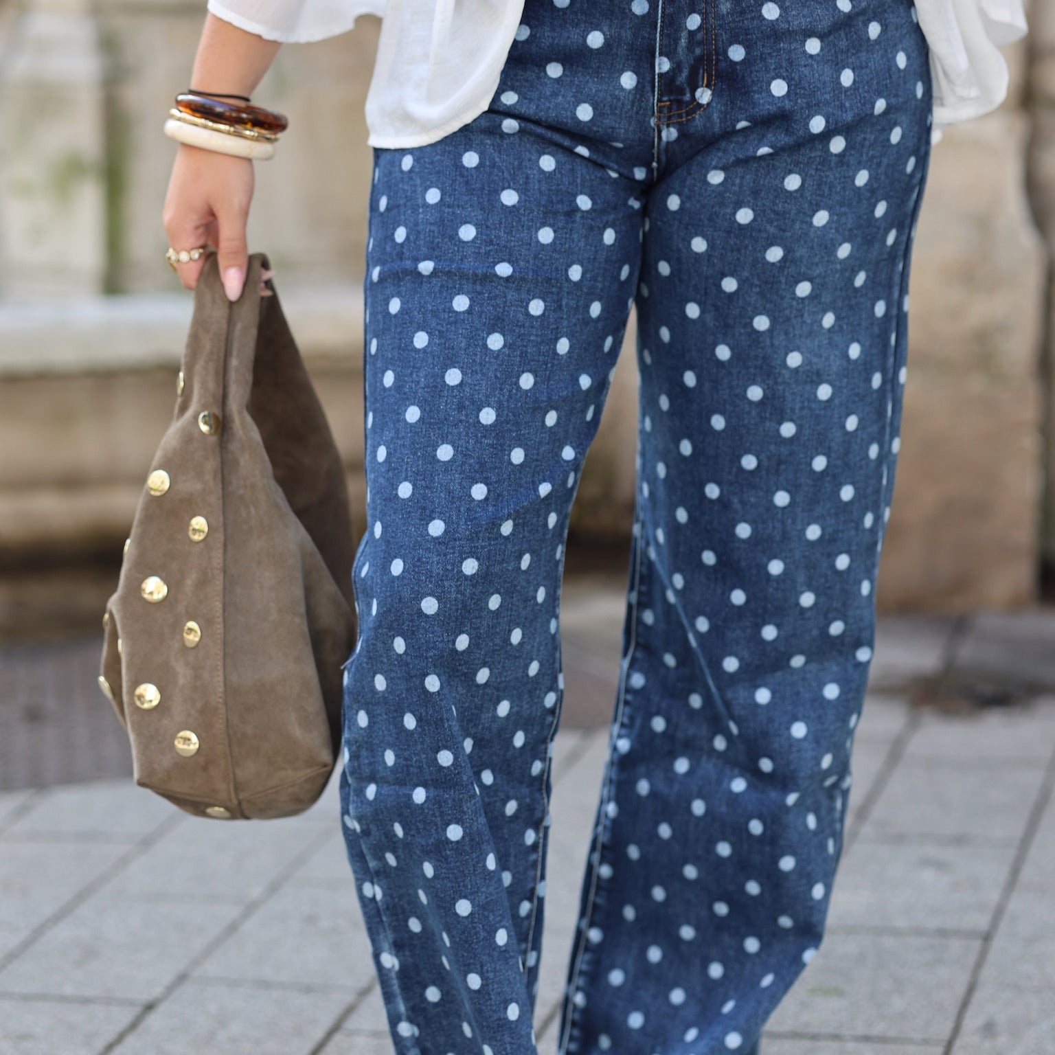 Jeans à pois