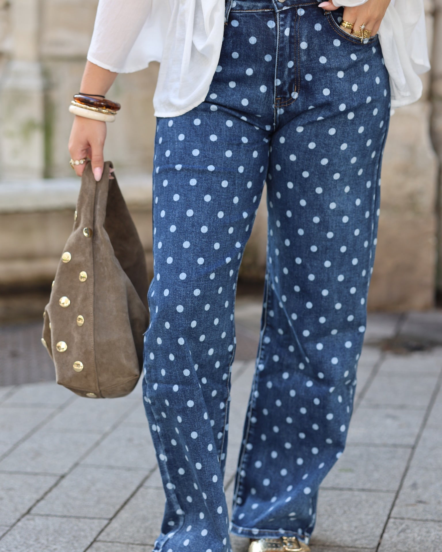 Jeans à pois