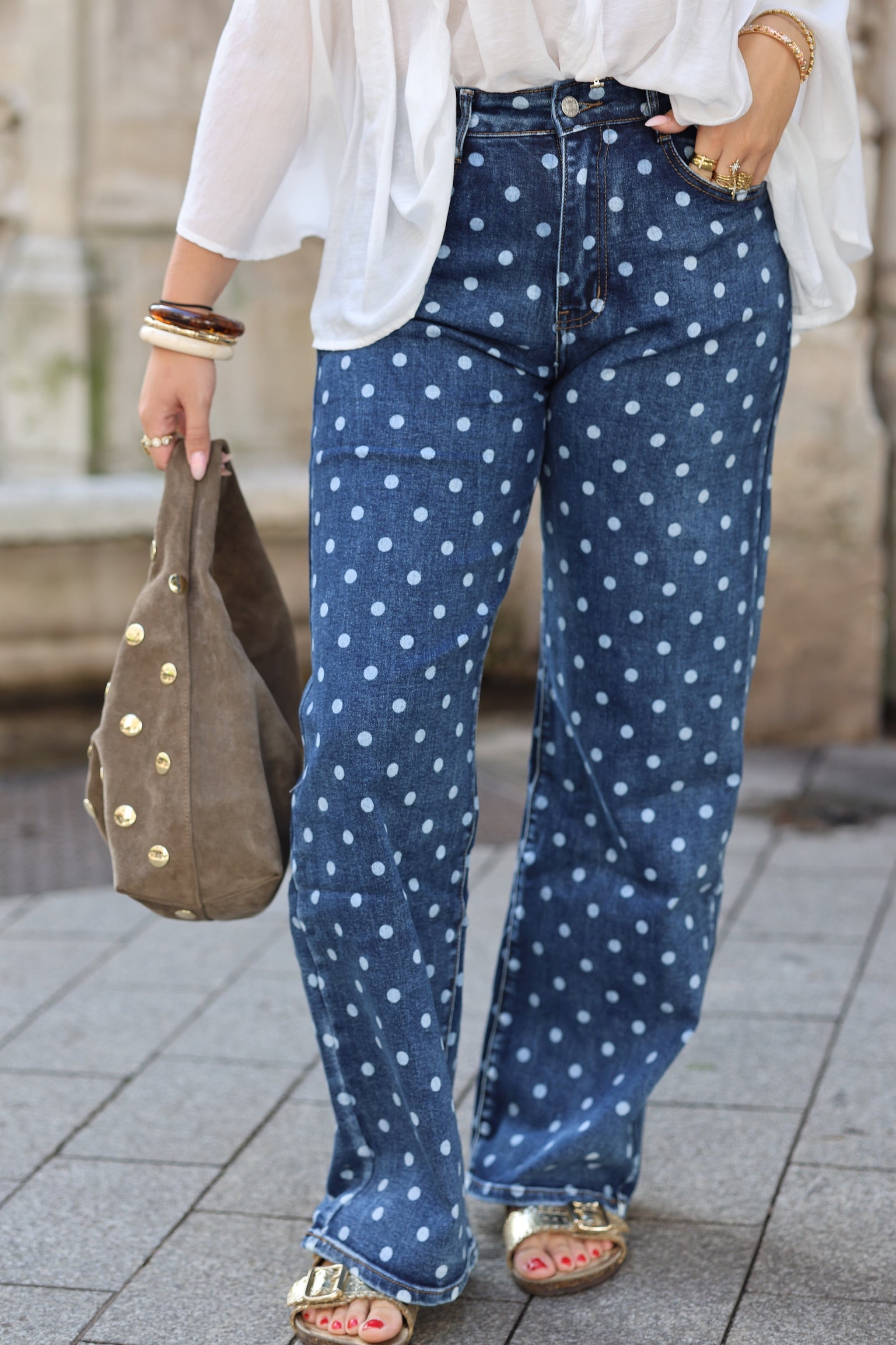 Jeans à pois