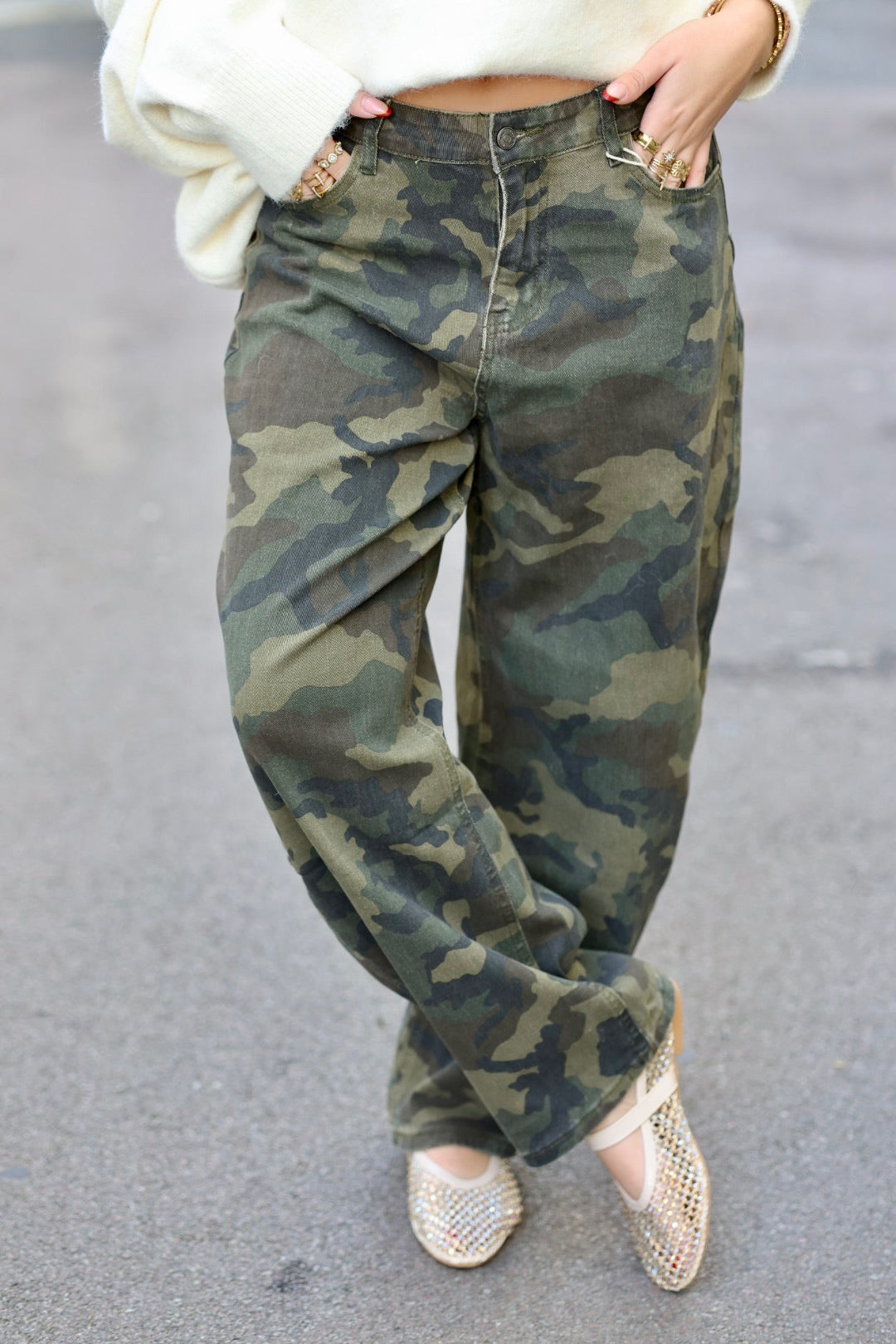 Jeans baggy militaire