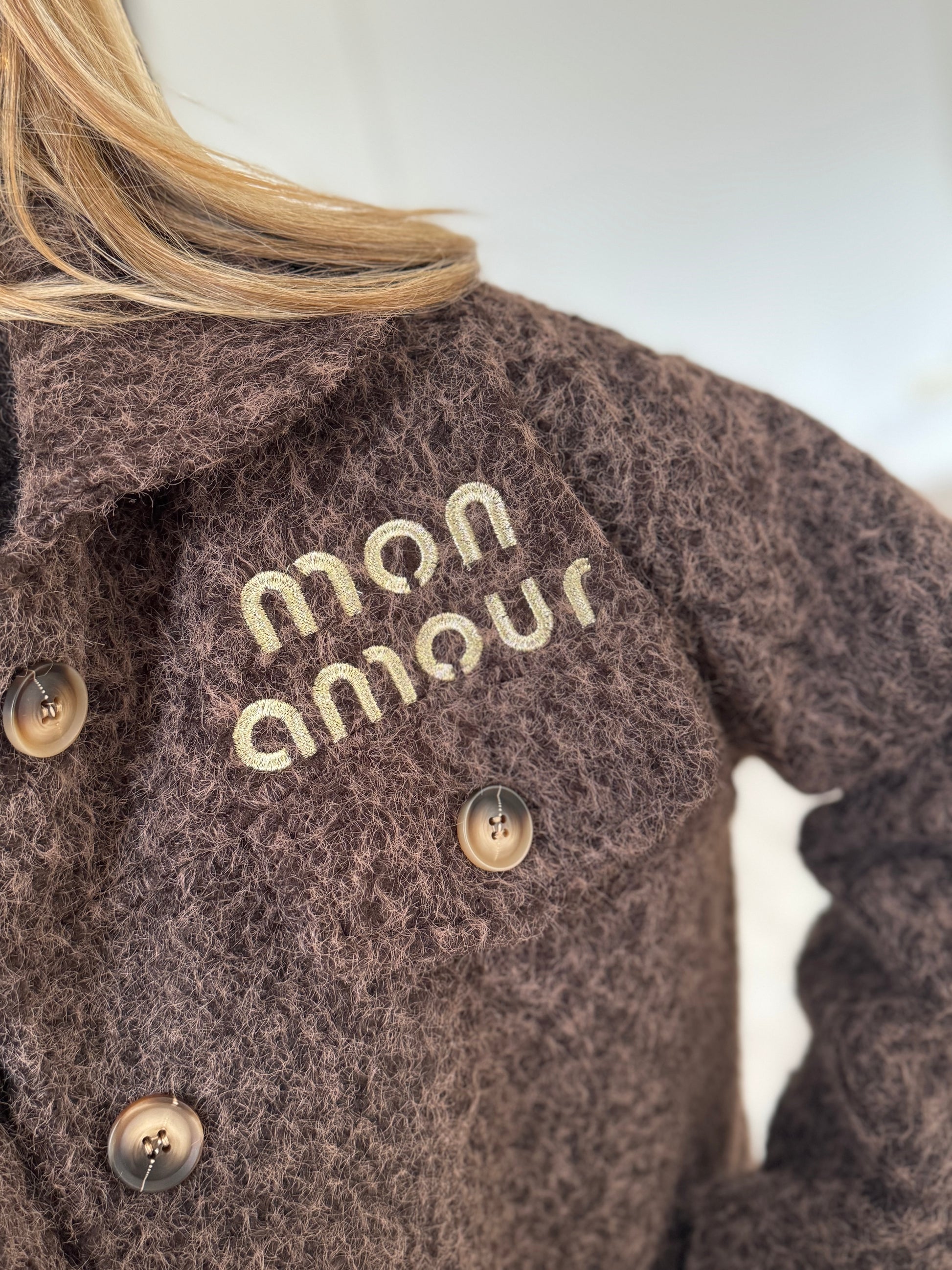 Veste "Mon amour" chocolat