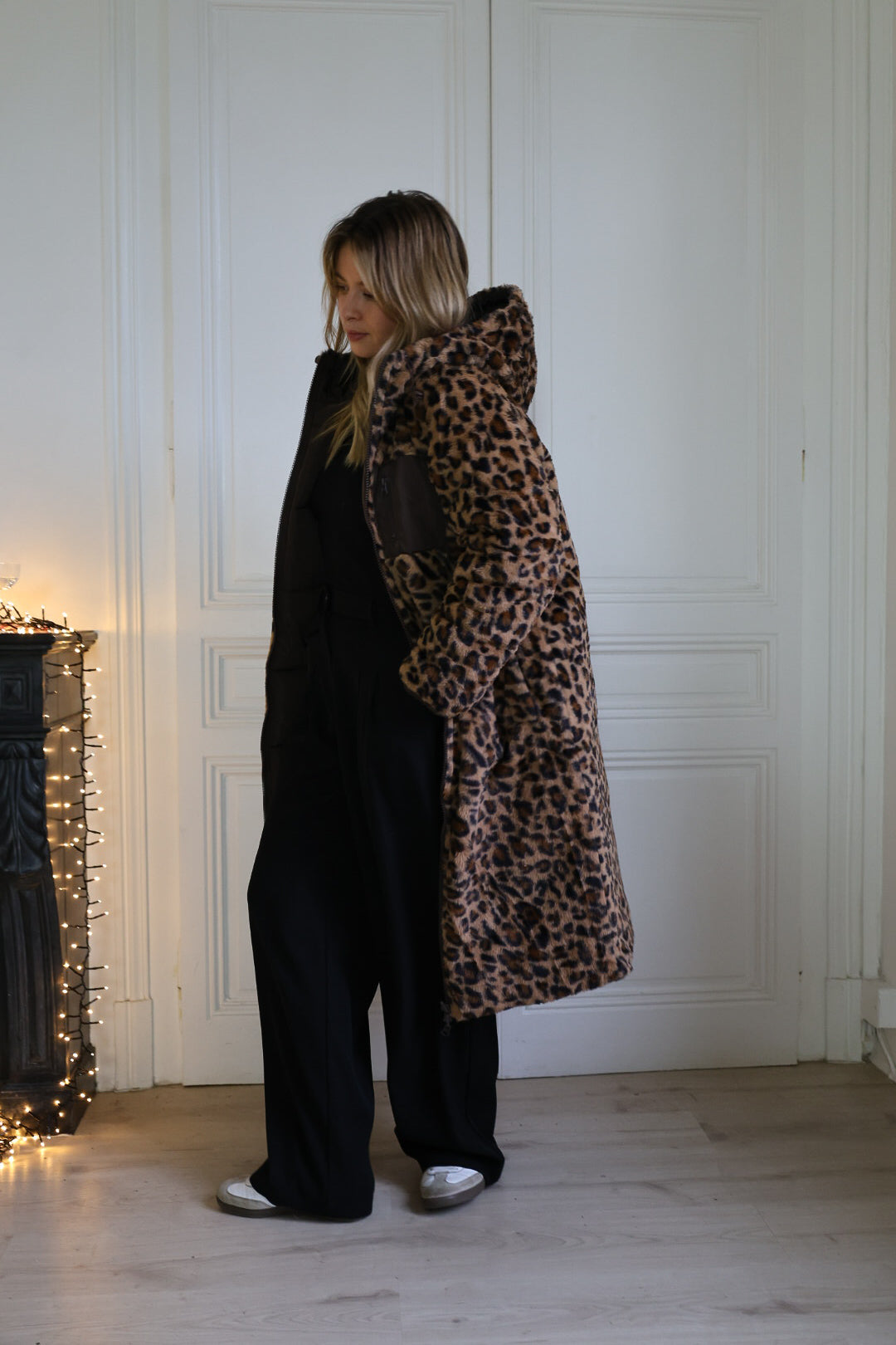 Doudoune réversible intérieur léopard