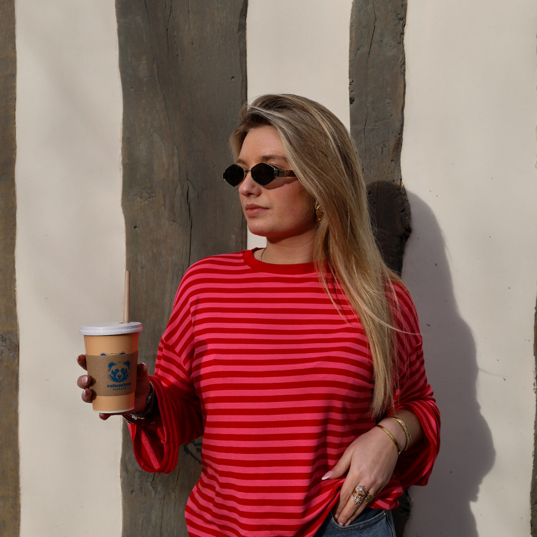 T-shirt marinière rose