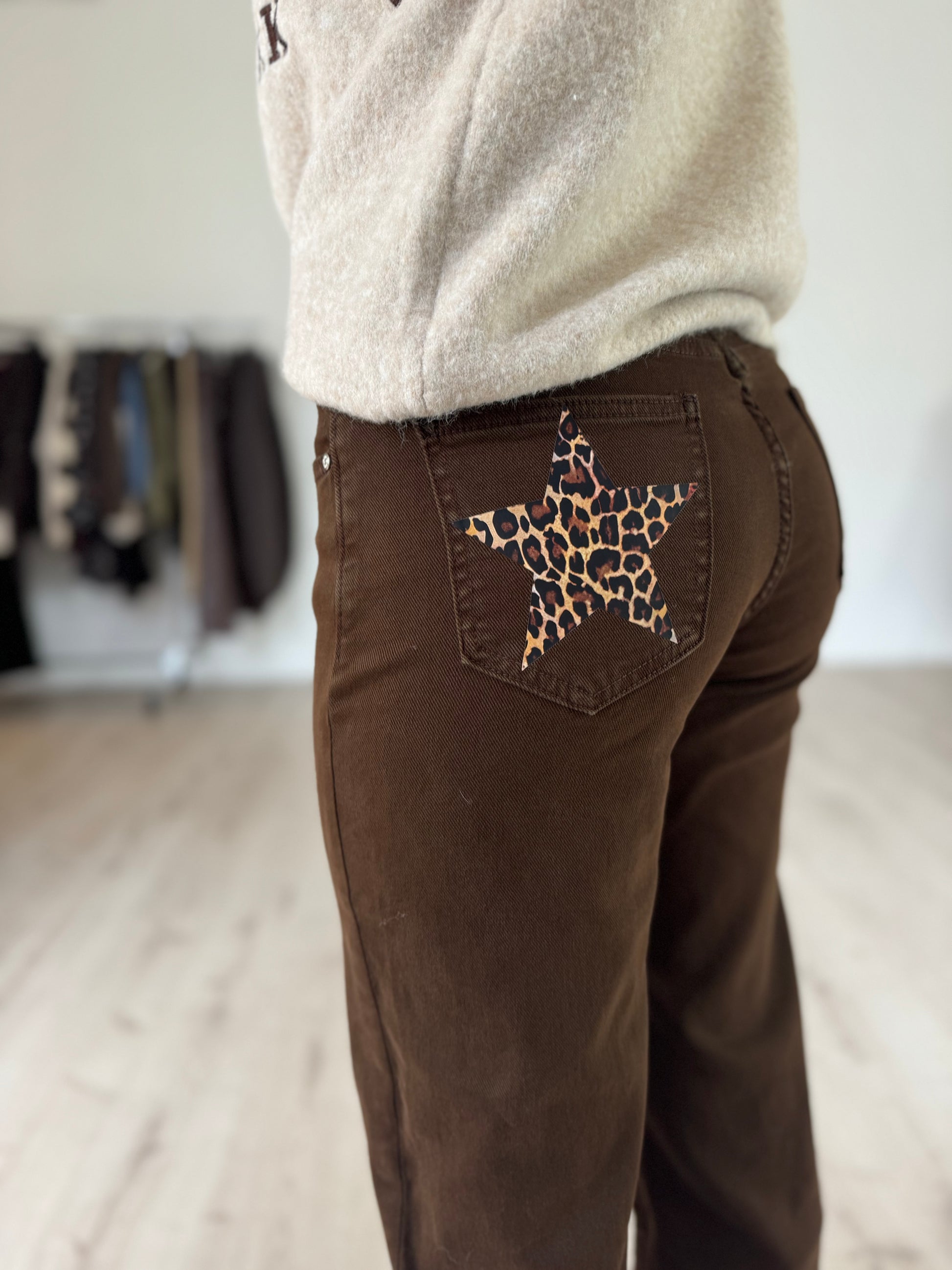 Jeans léopard étoile