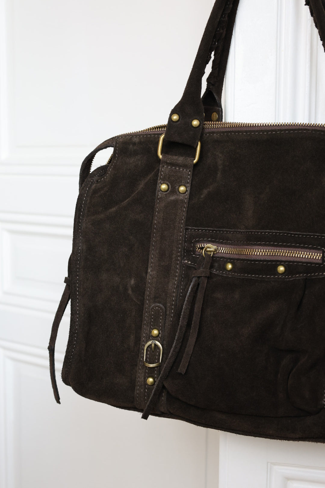 Grand sac MIA en daim chocolat