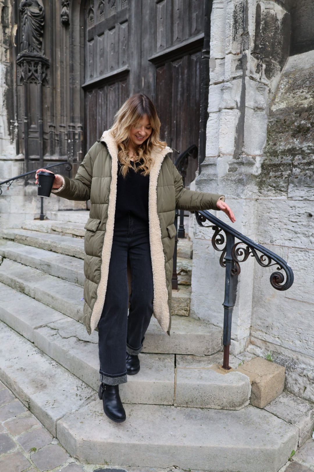 Doudoune réversible kaki