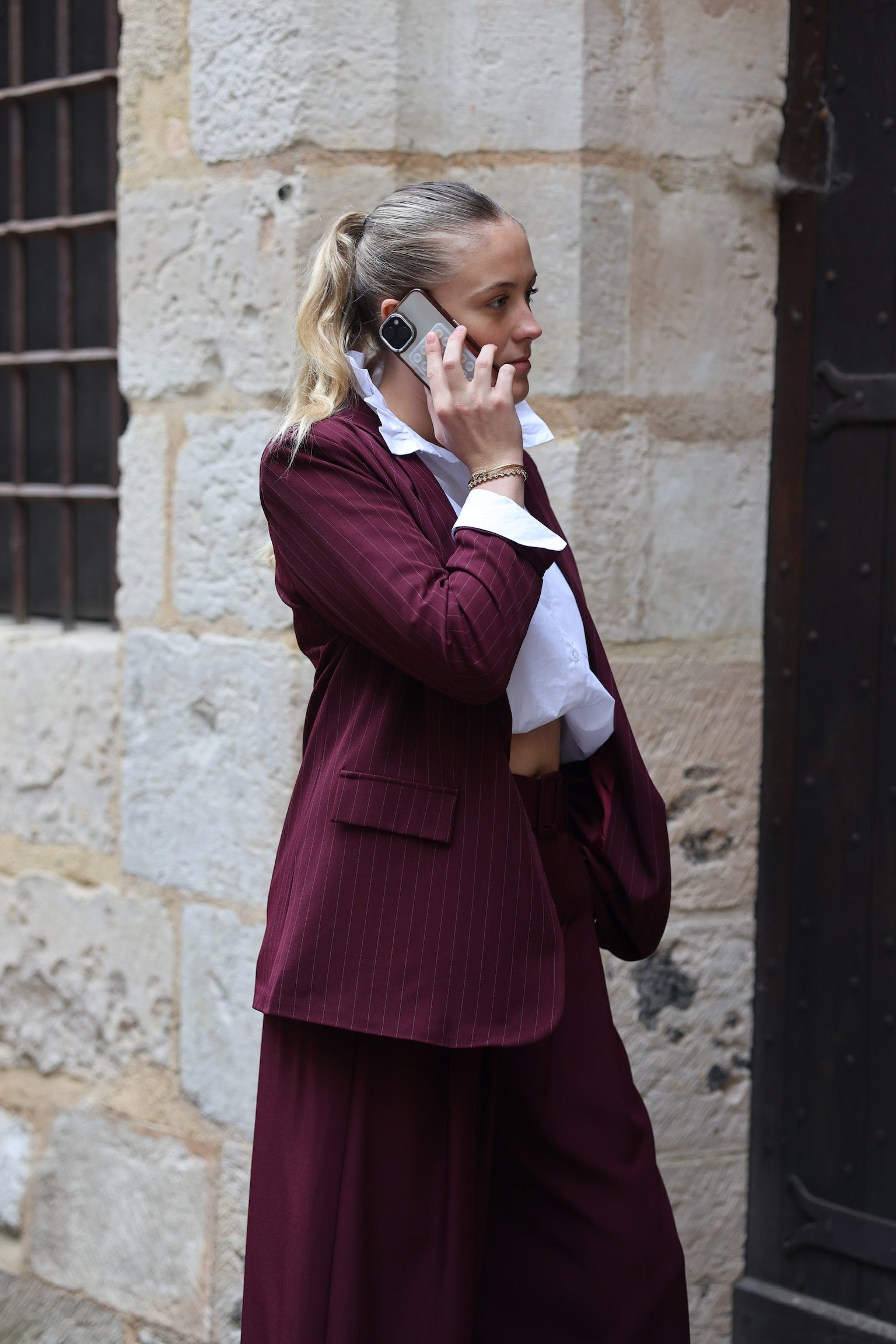 Veste de tailleur rayée