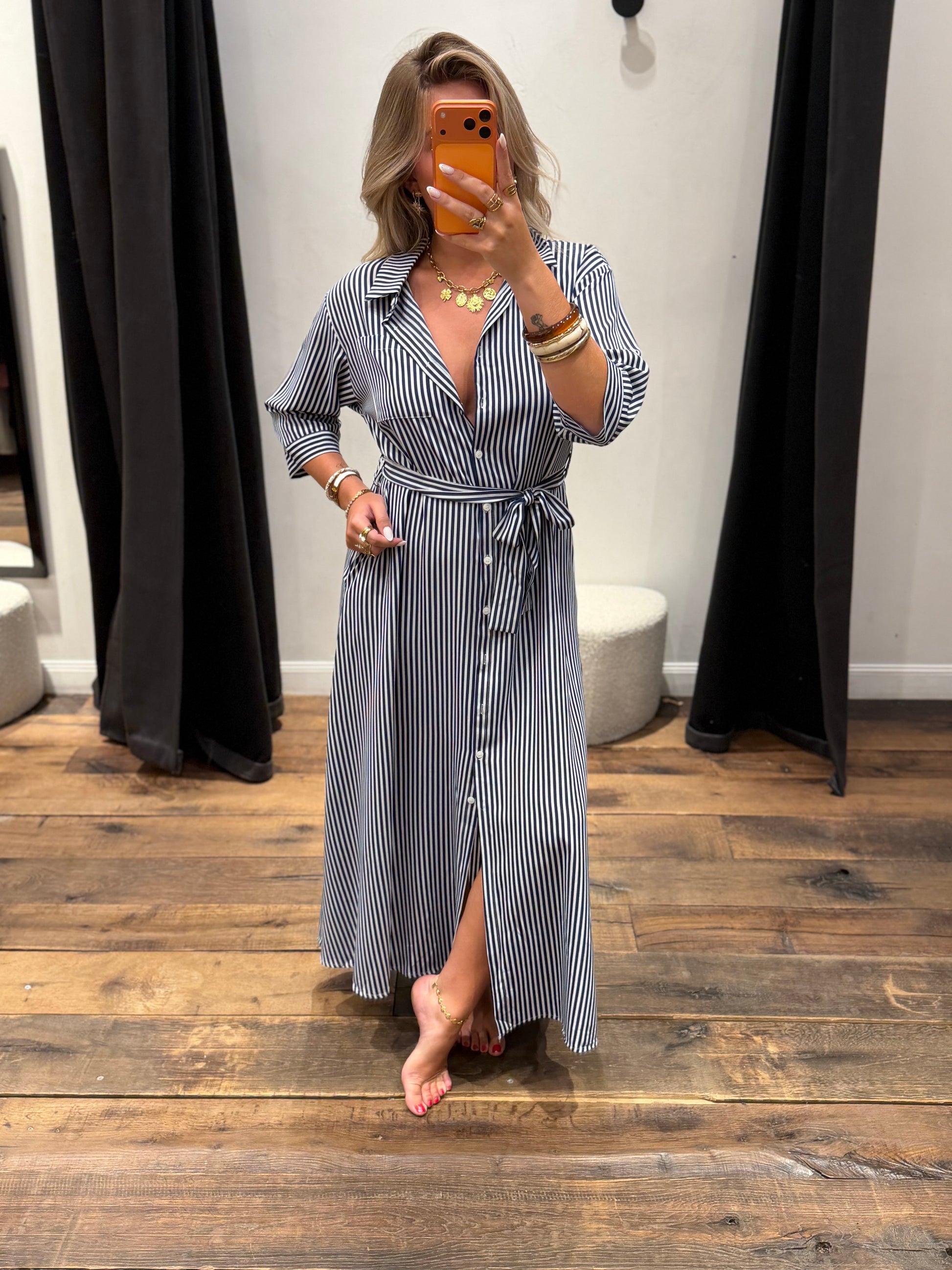 robe chemise marinière