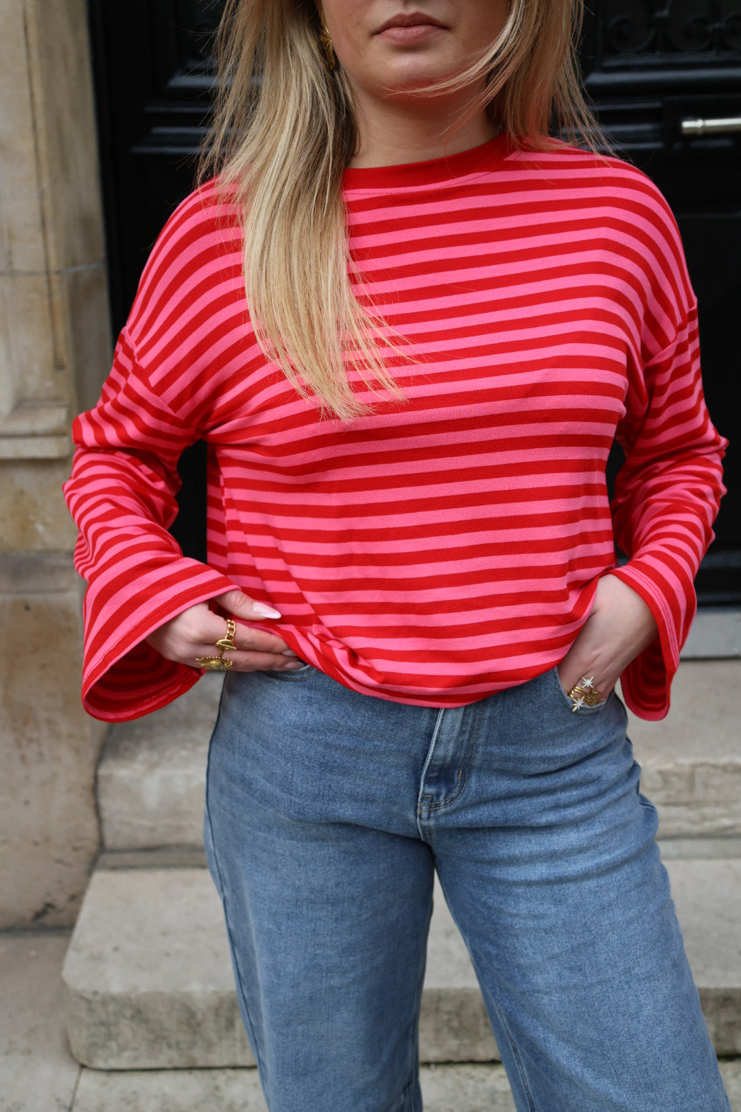 T-shirt marinière rose