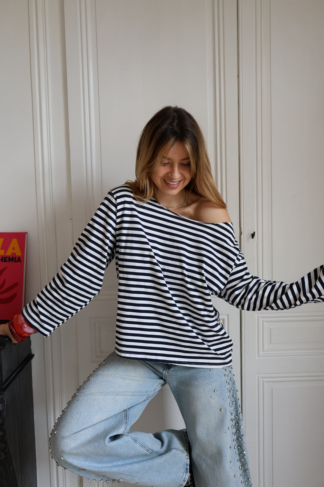 t-shirt rayé manches longues