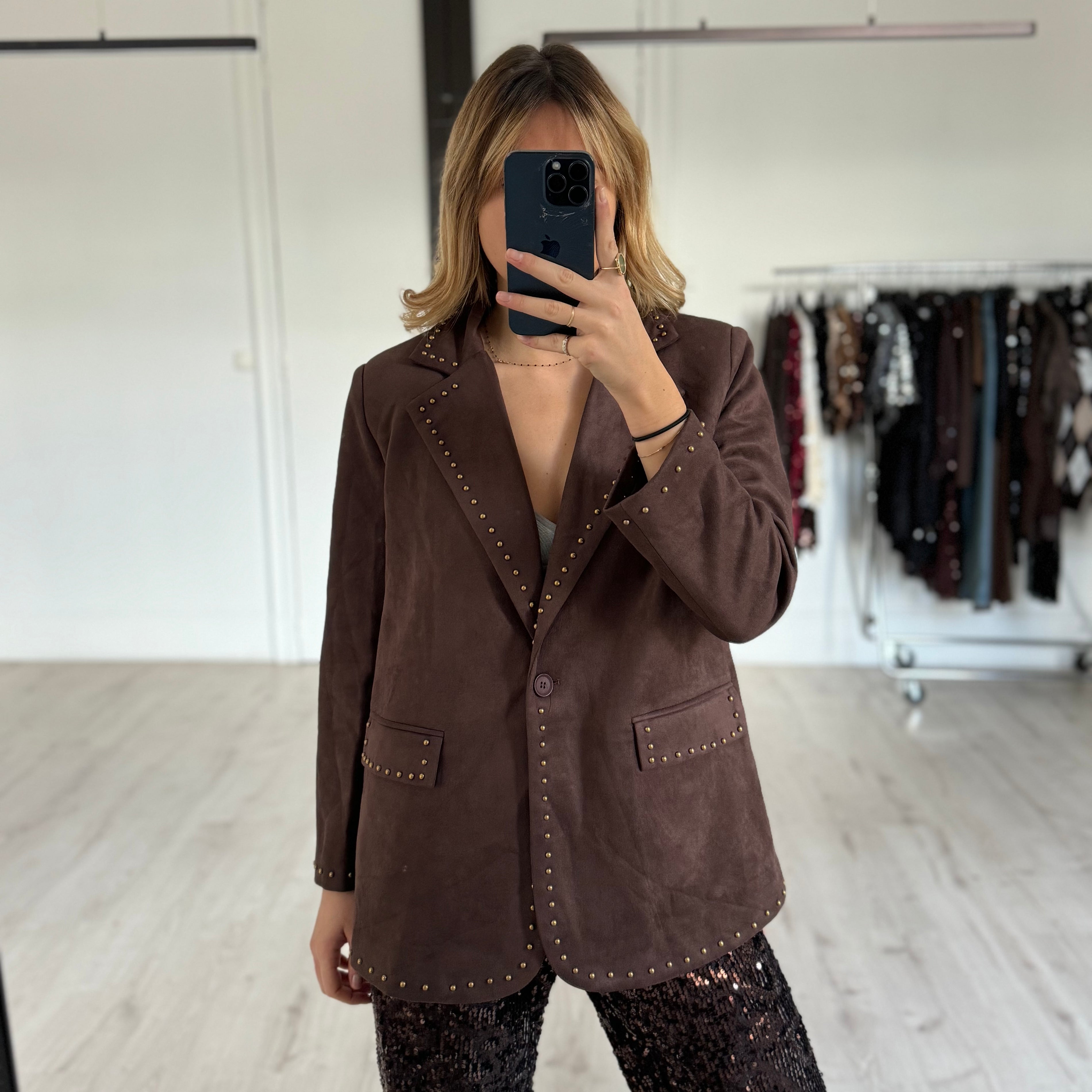 Veste de tailleur suédine