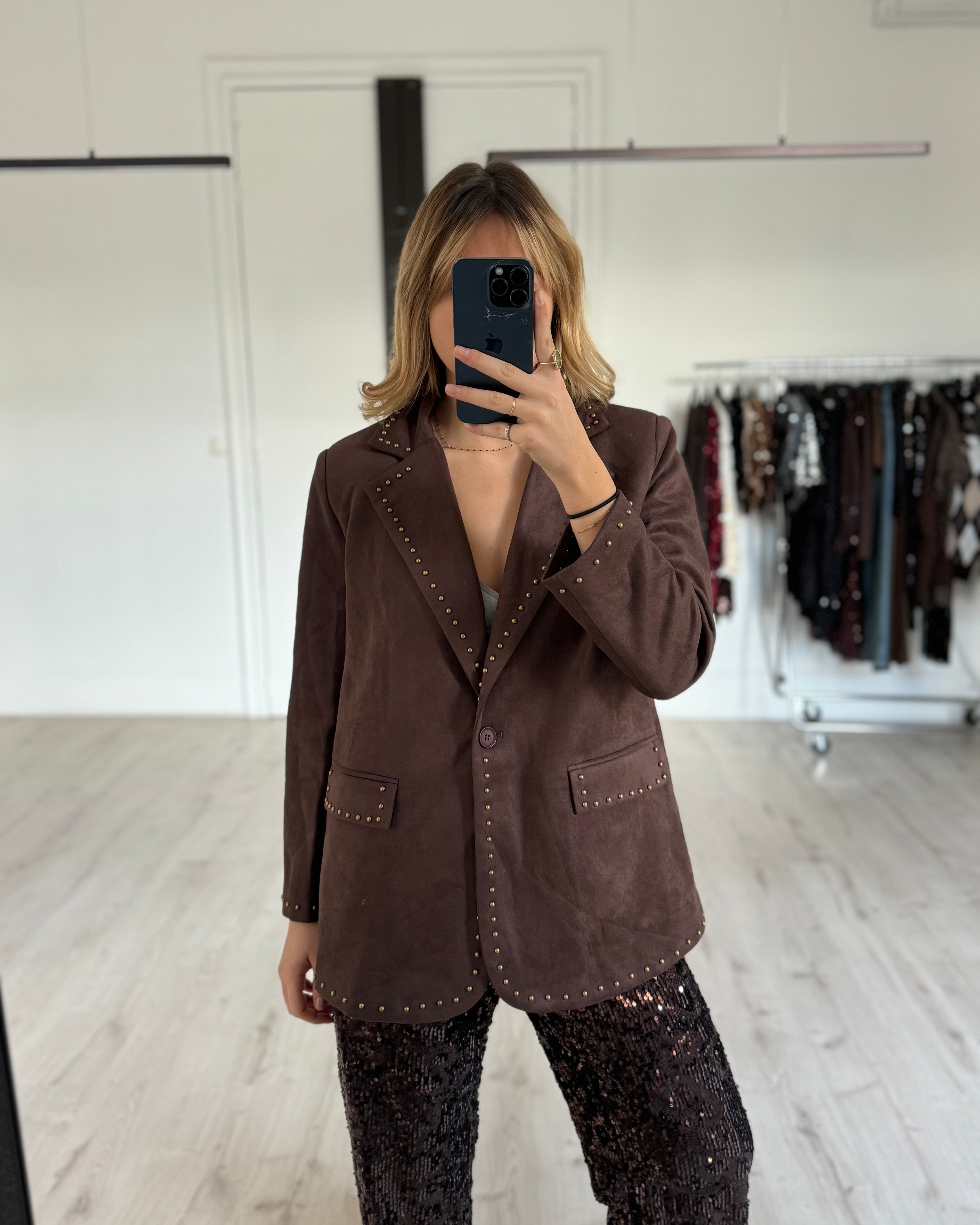 Veste de tailleur suédine