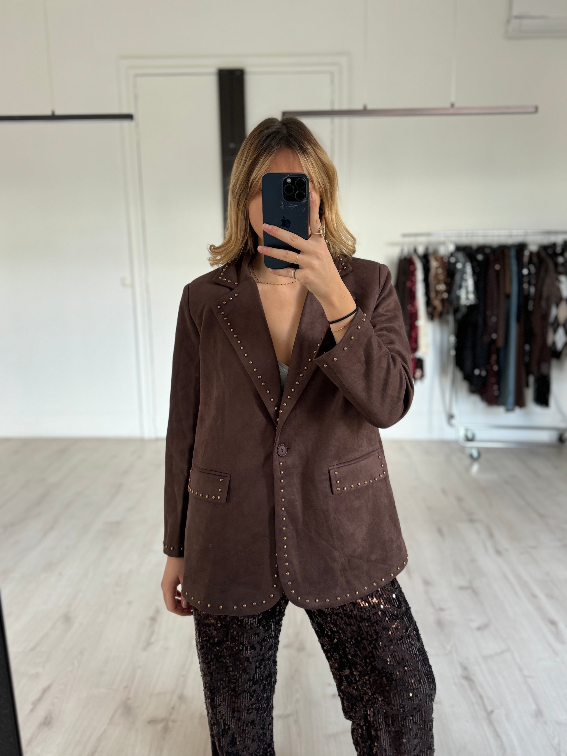 Veste de tailleur suédine