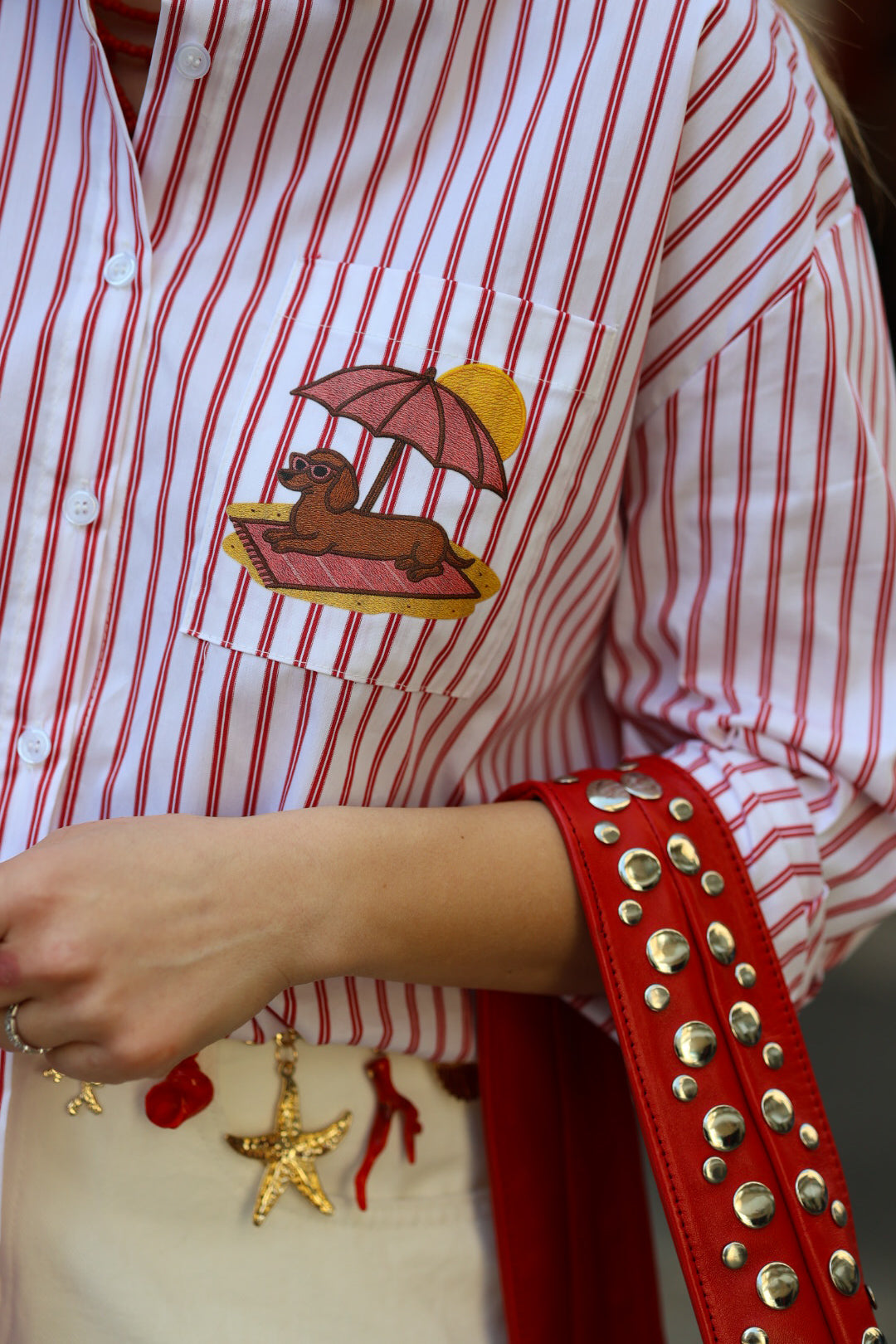 ceinture chaine rouge