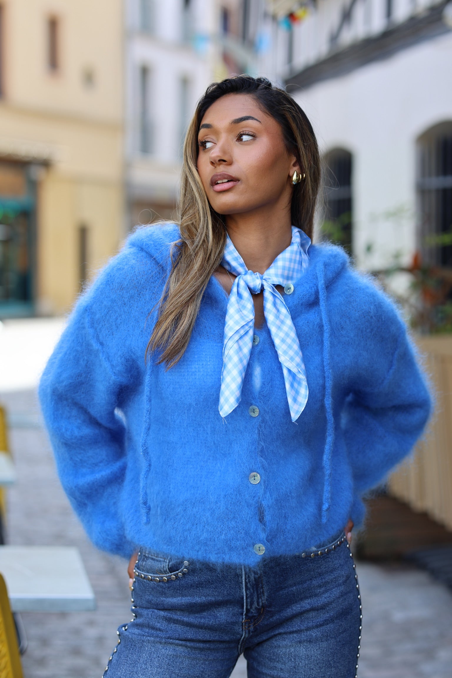 Gilet à capuches "MOHAIR"
