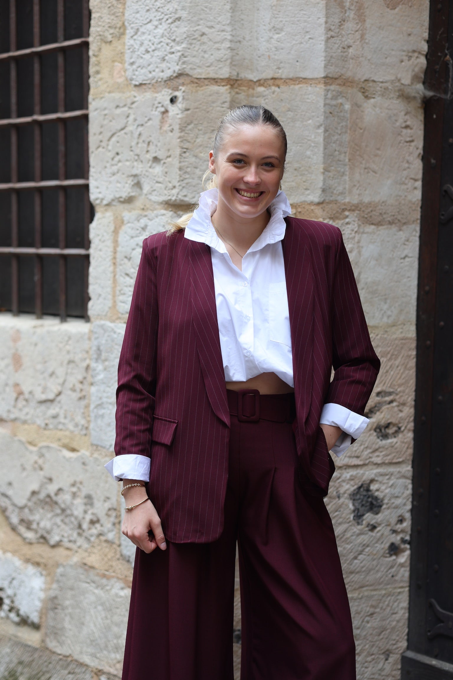 Veste de tailleur rayée