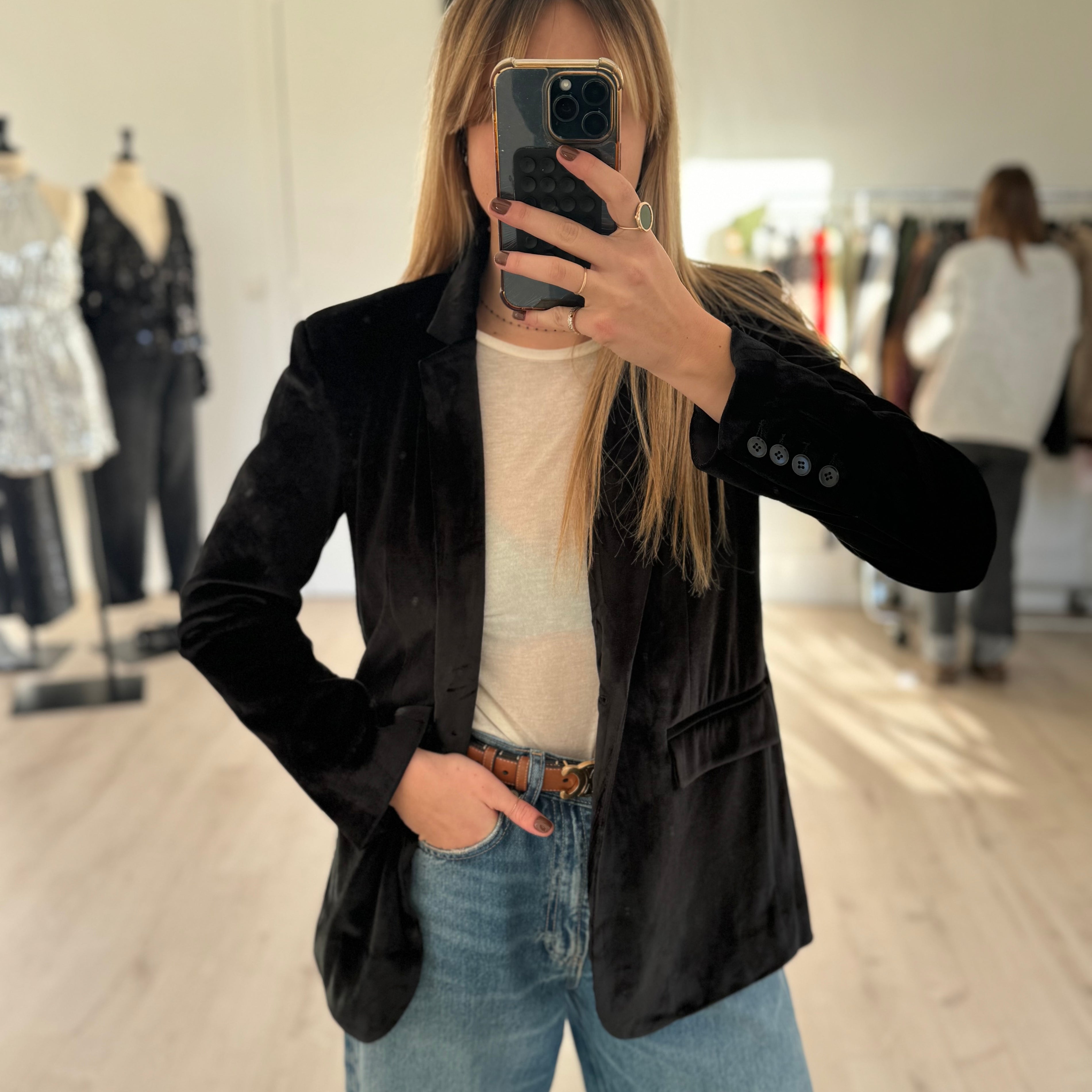 veste en velours noire