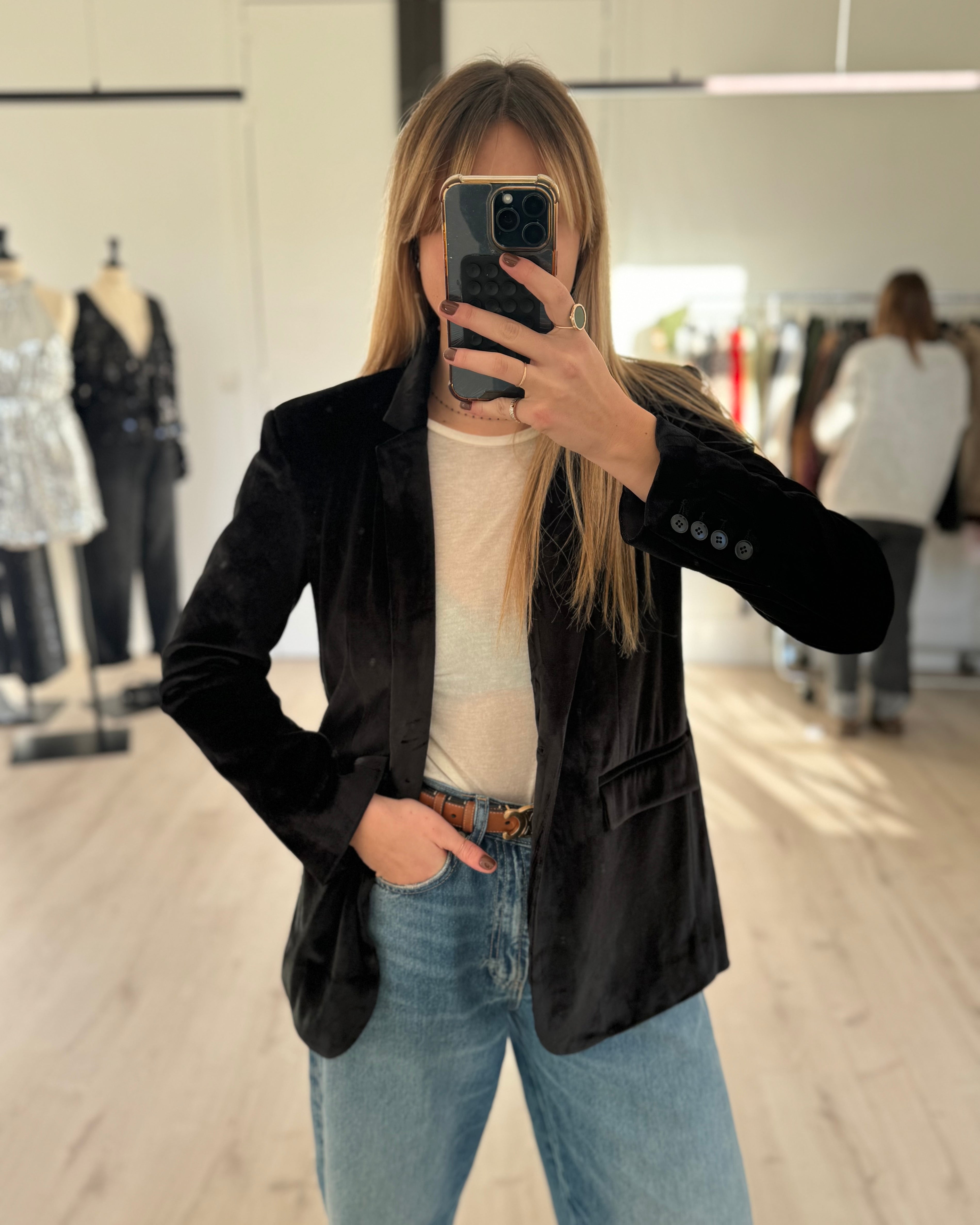 veste en velours noire