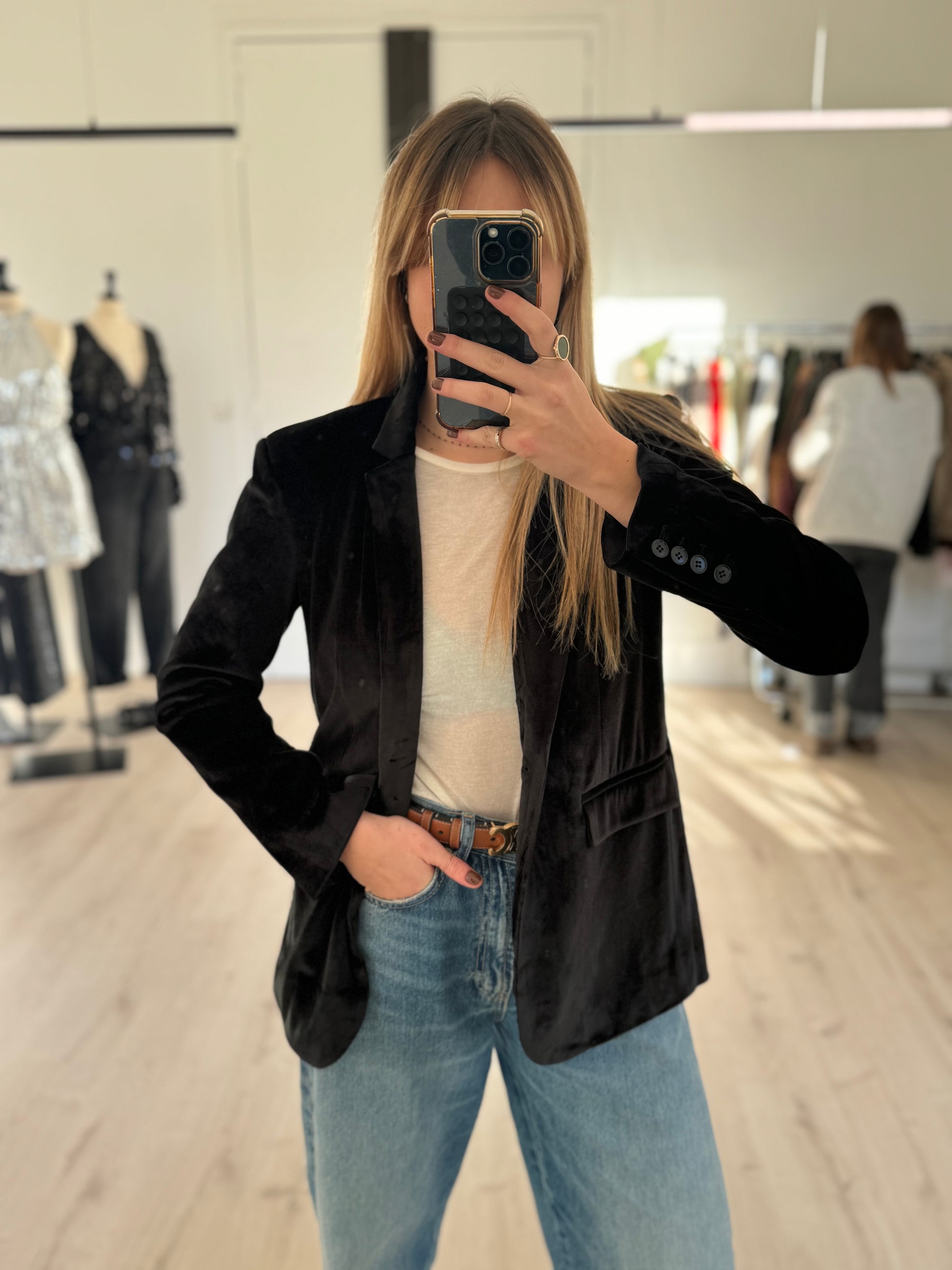 veste en velours noire