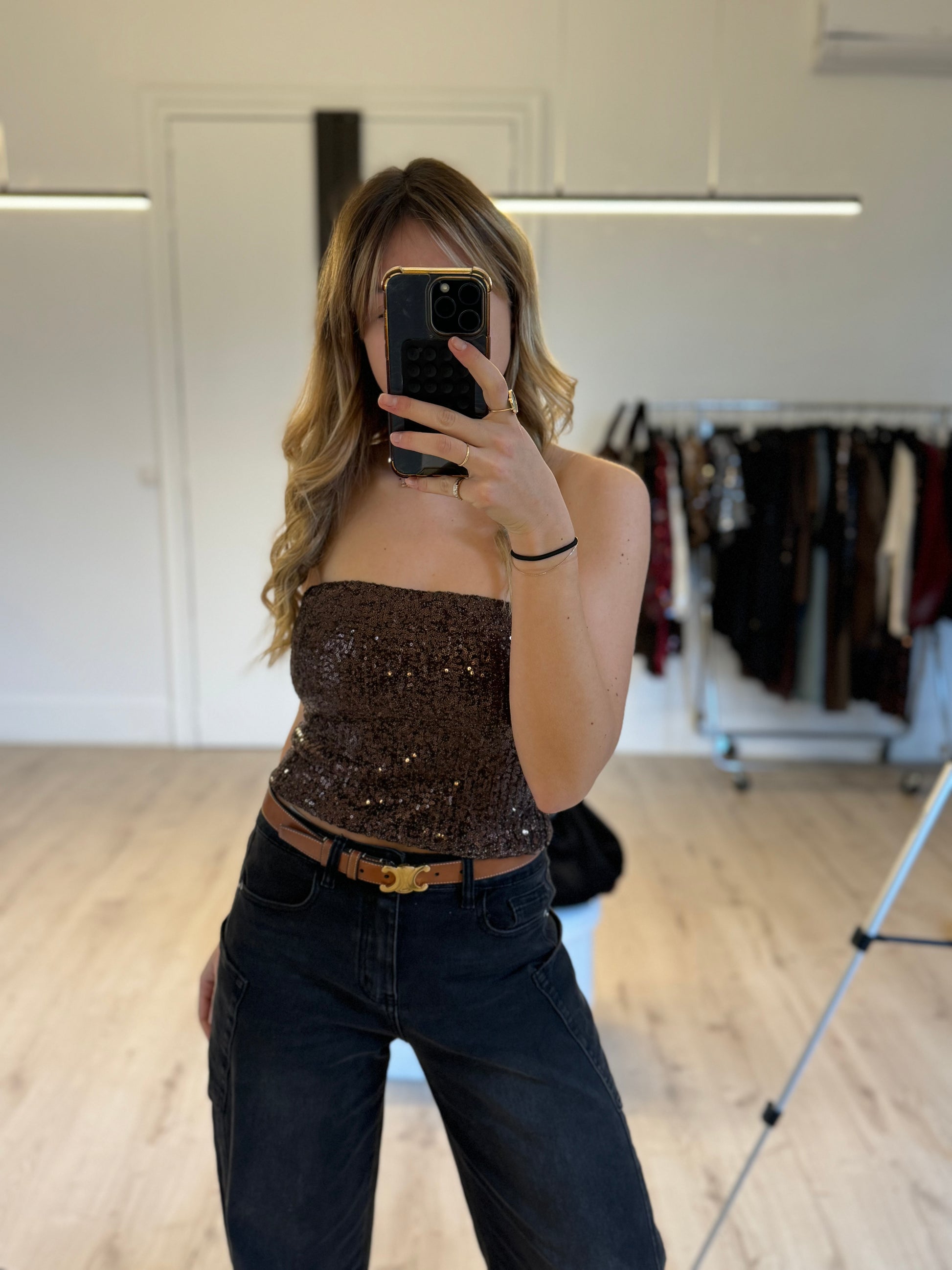 top bustier sequin