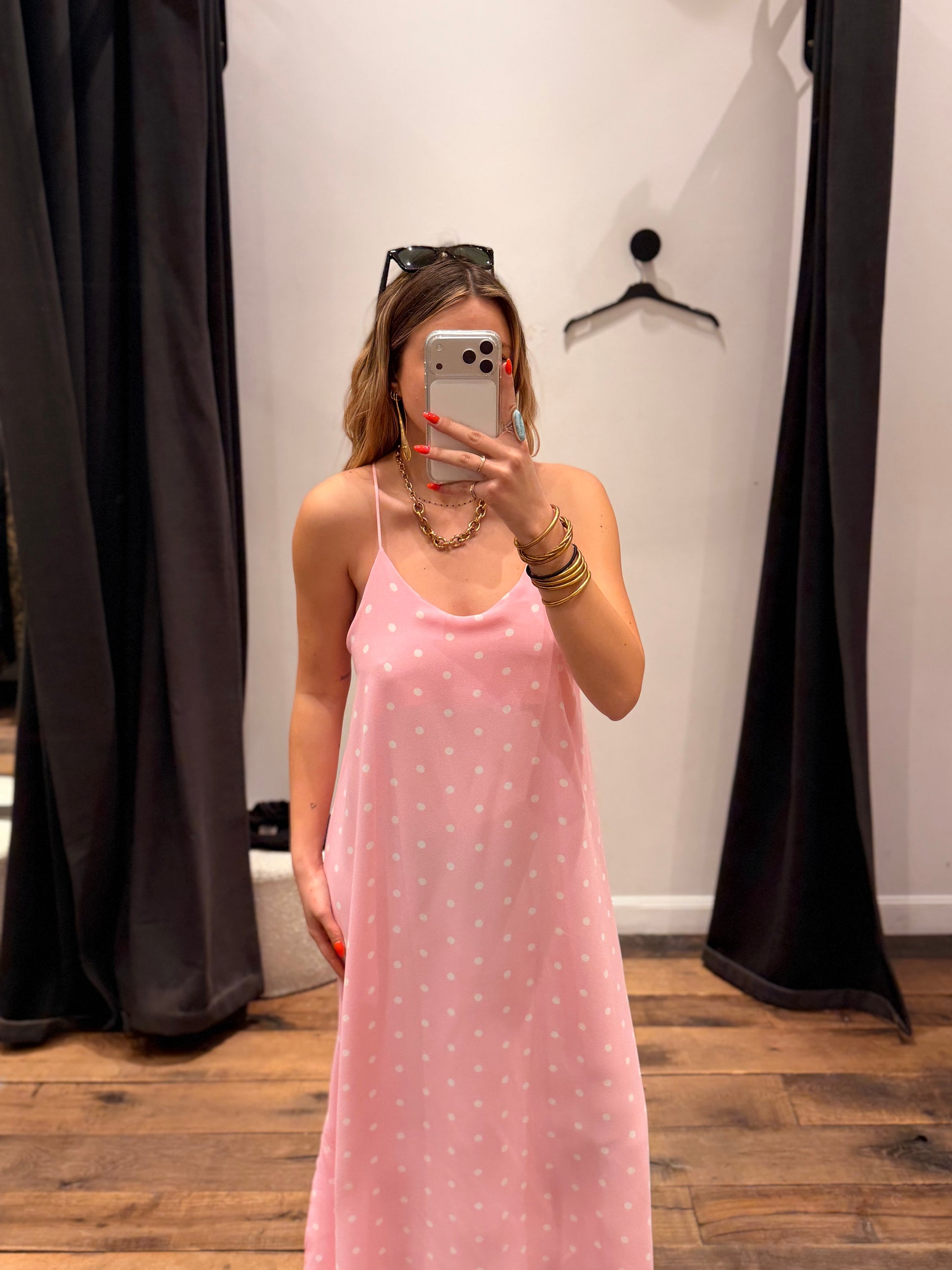 Robe dos croisé à pois