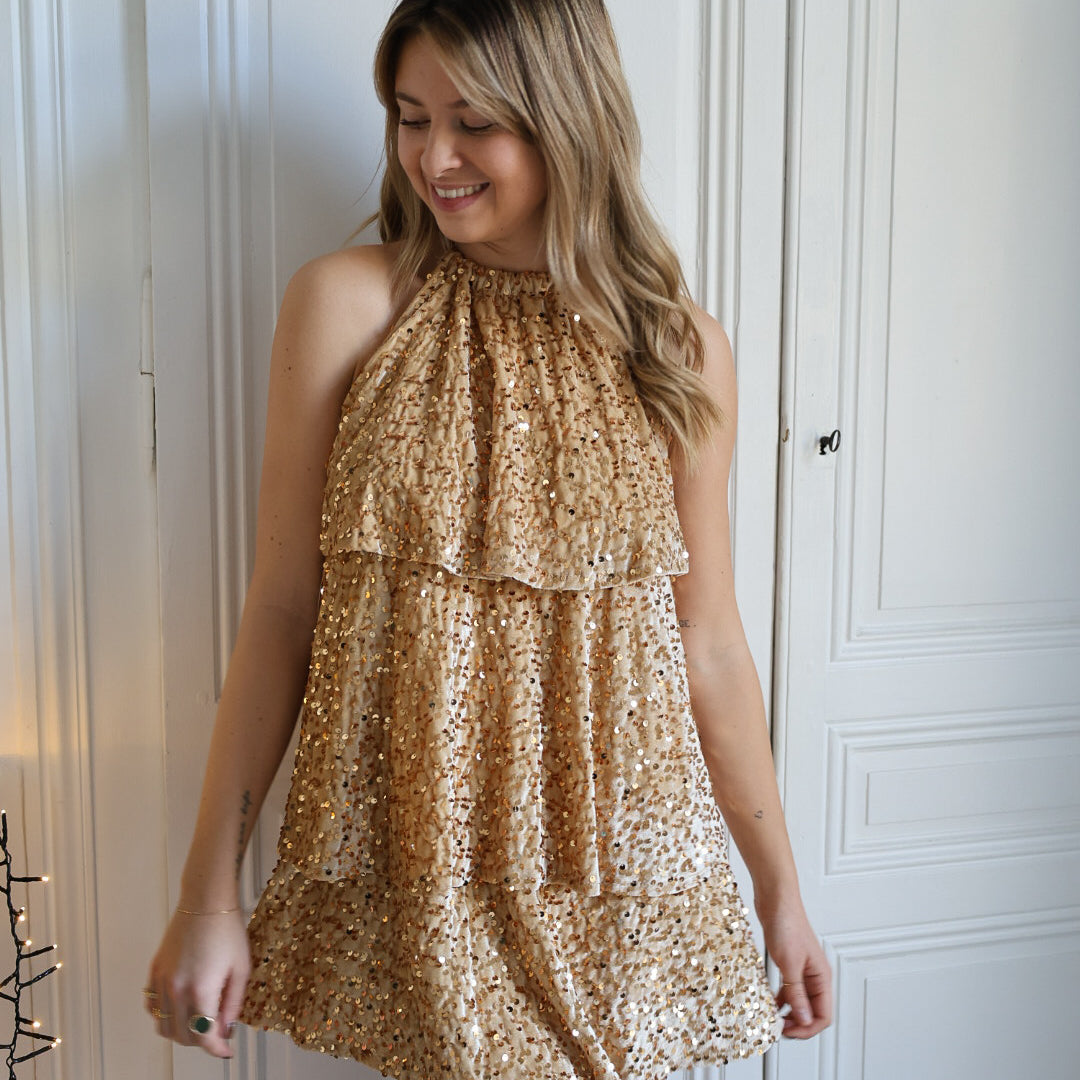 Robe en velours à sequin