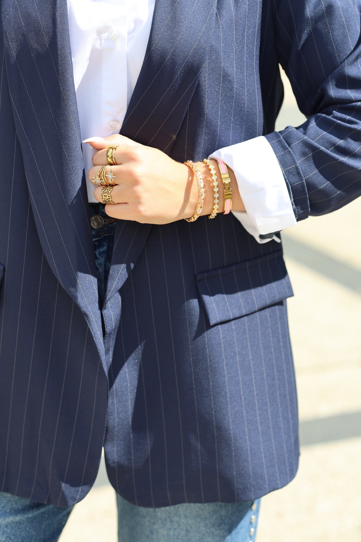 Veste de tailleur rayée