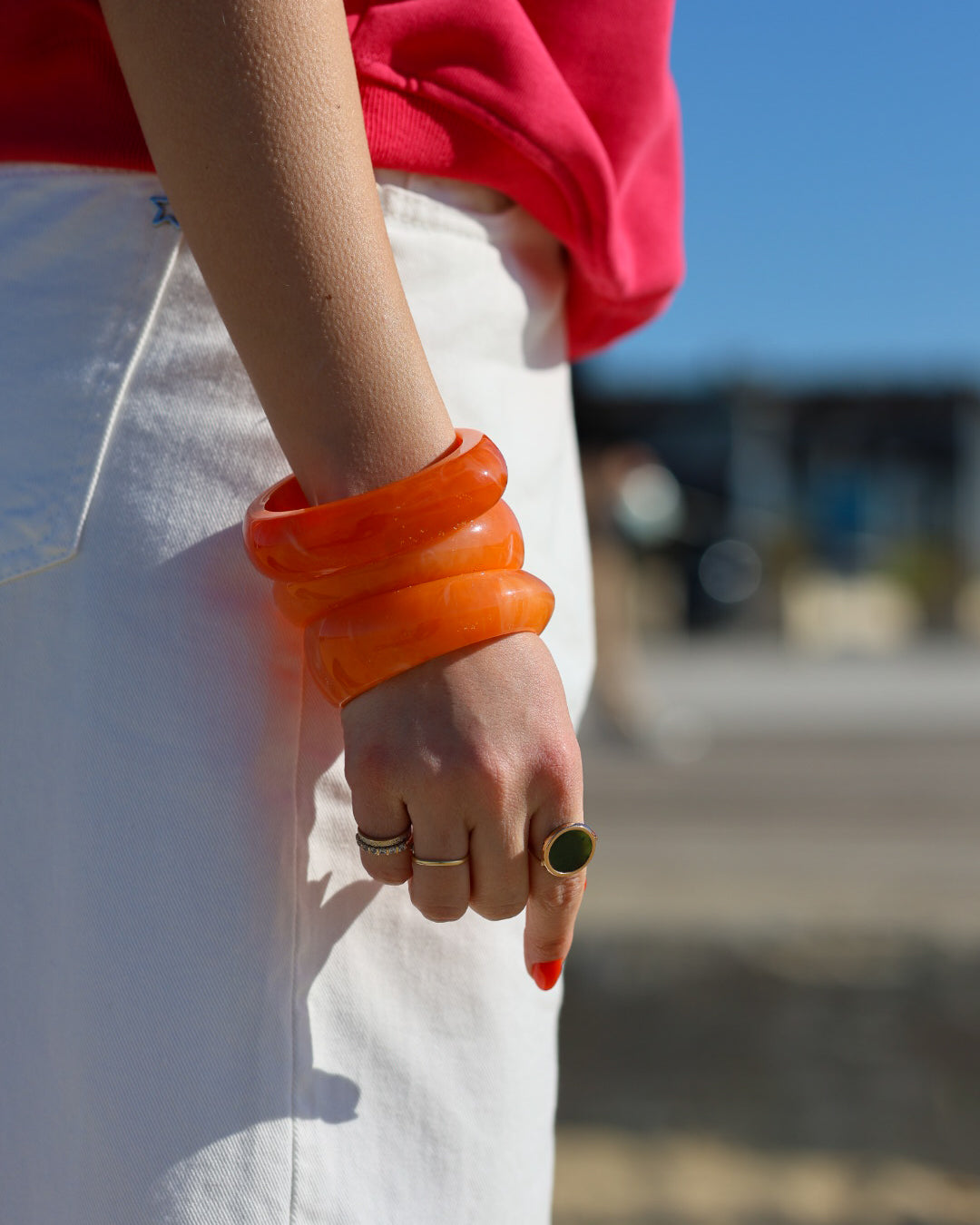 lot de 3 bracelets orange