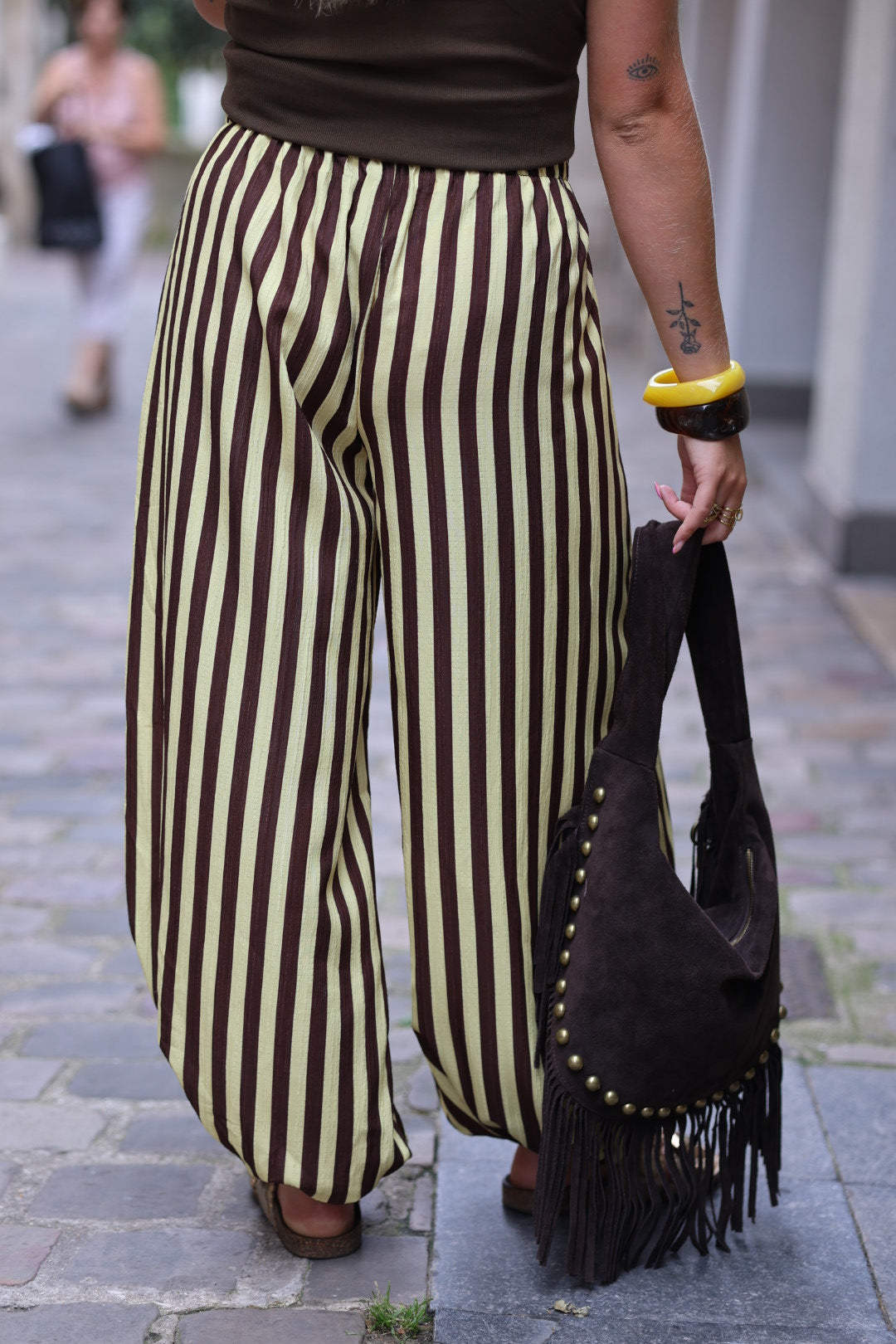 pantalon ballon à rayure