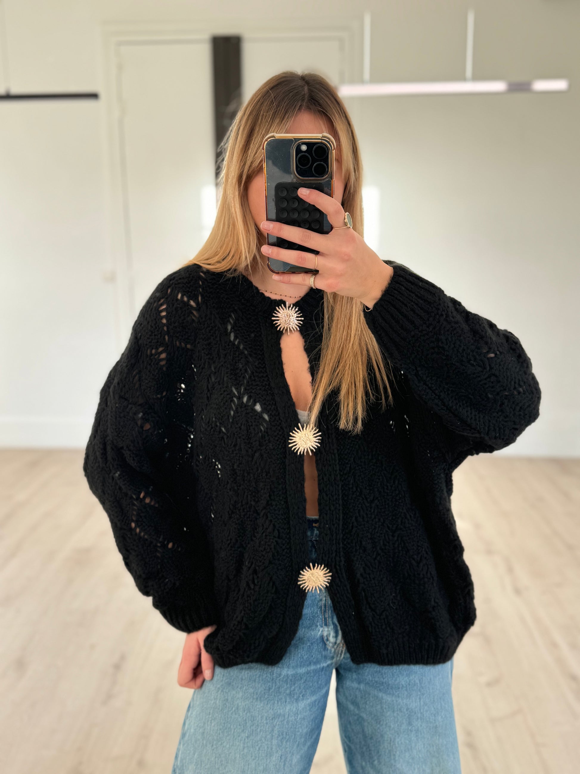 pull loose ajouré soleil