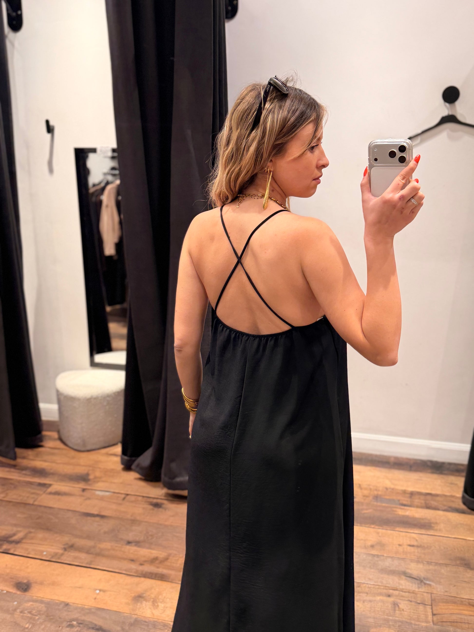 Robe dos croisé uni