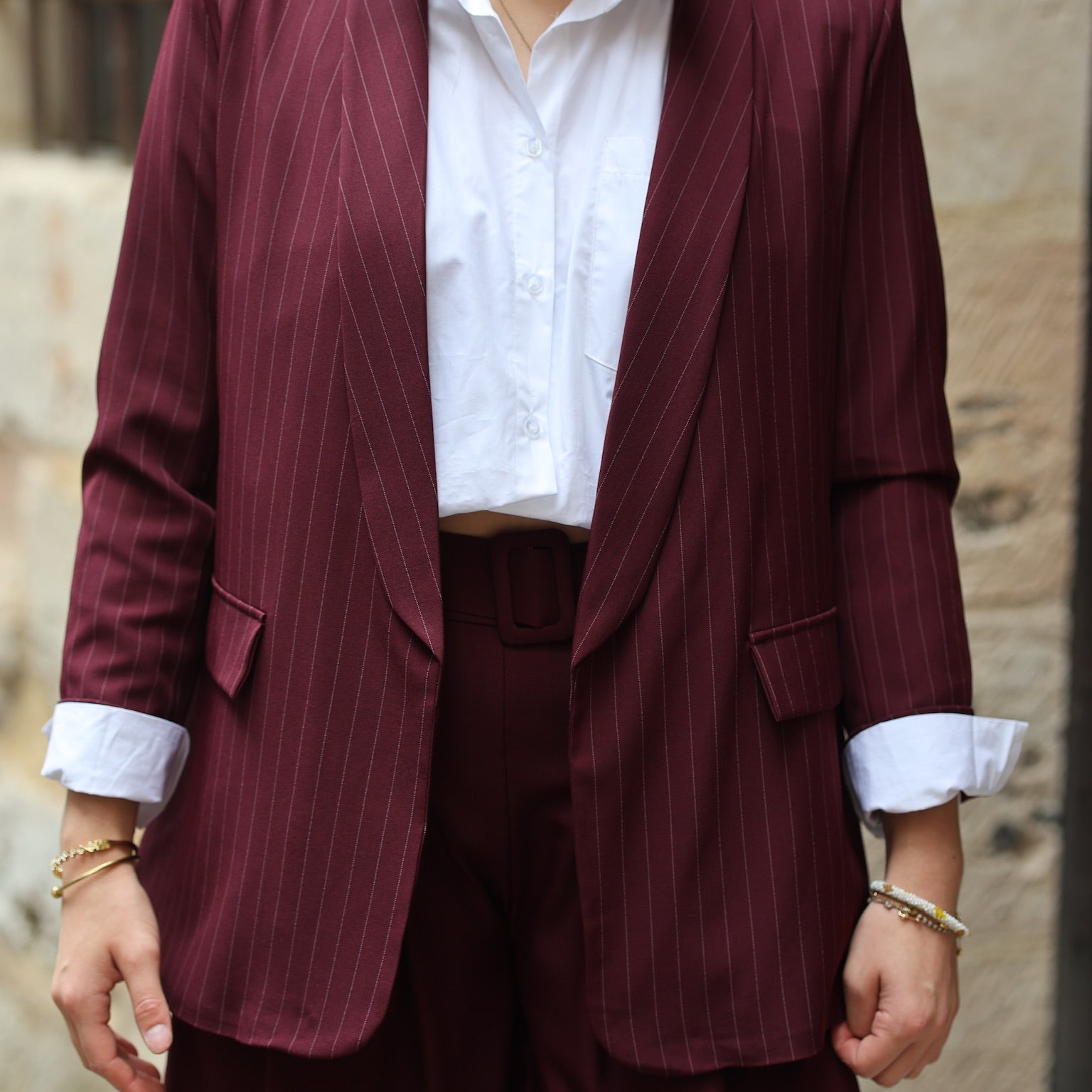 Veste de tailleur rayée