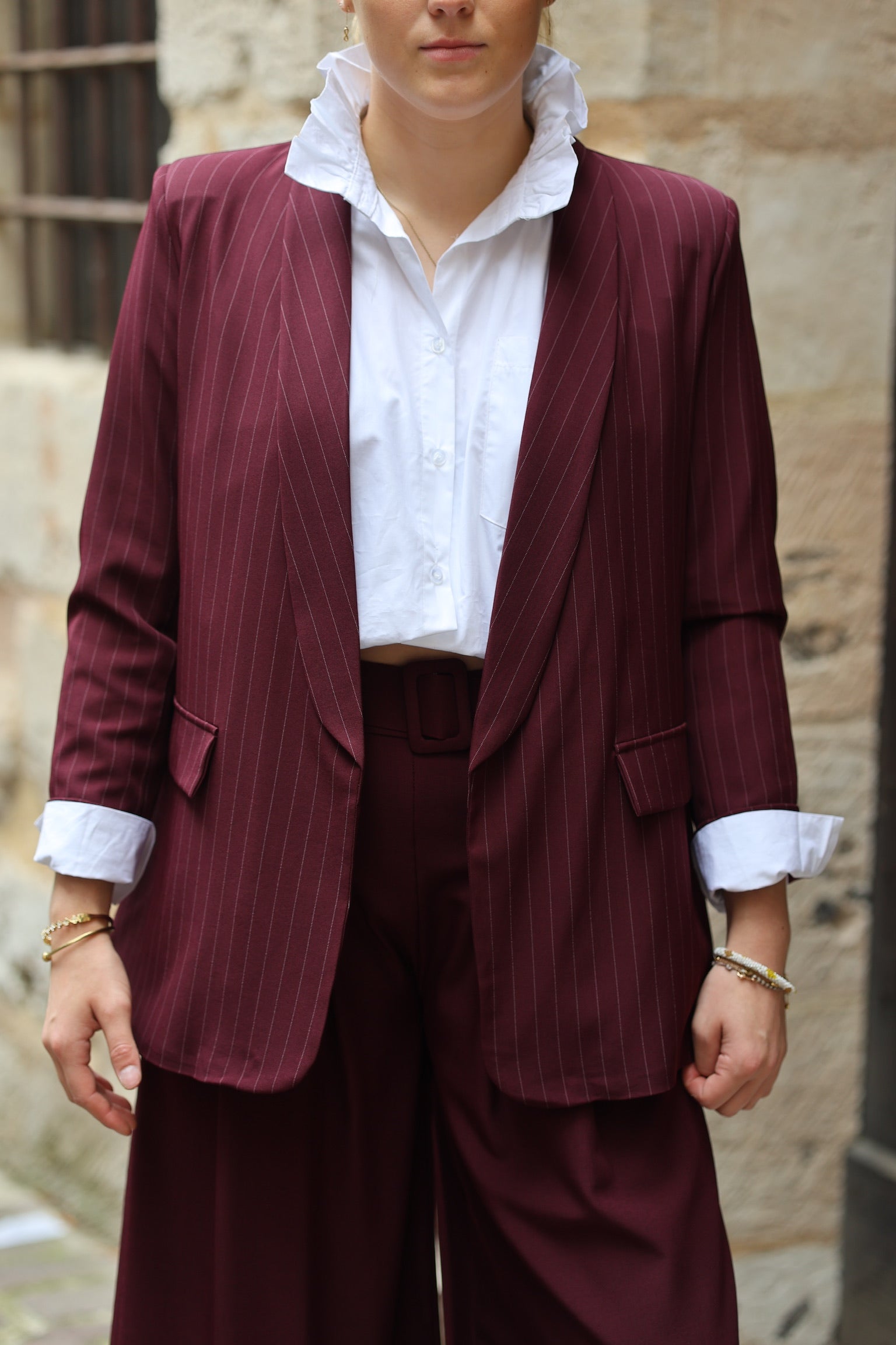 Veste de tailleur rayée
