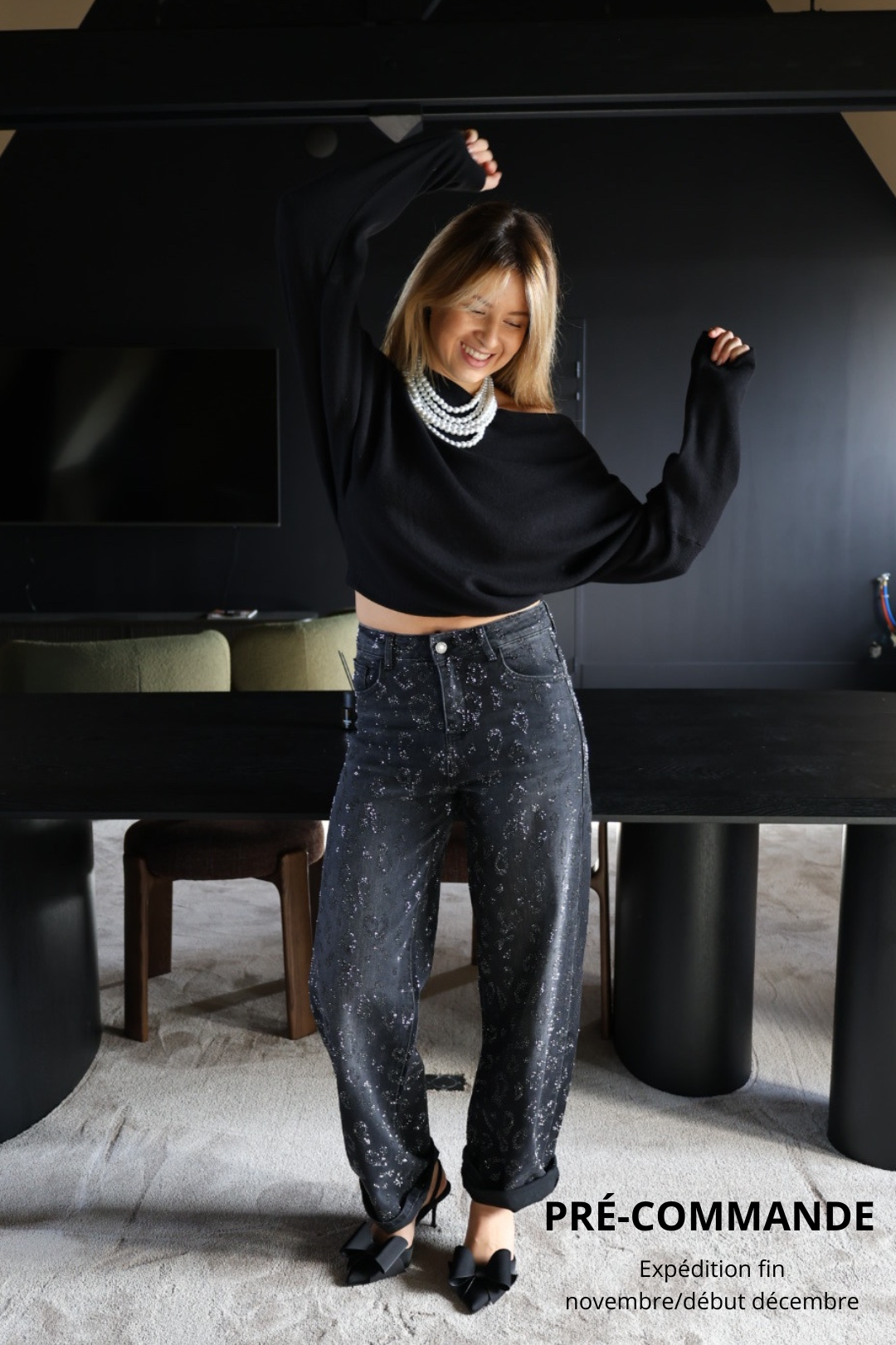 Jeans léopard à strass ( PRÉ COMMANDE )