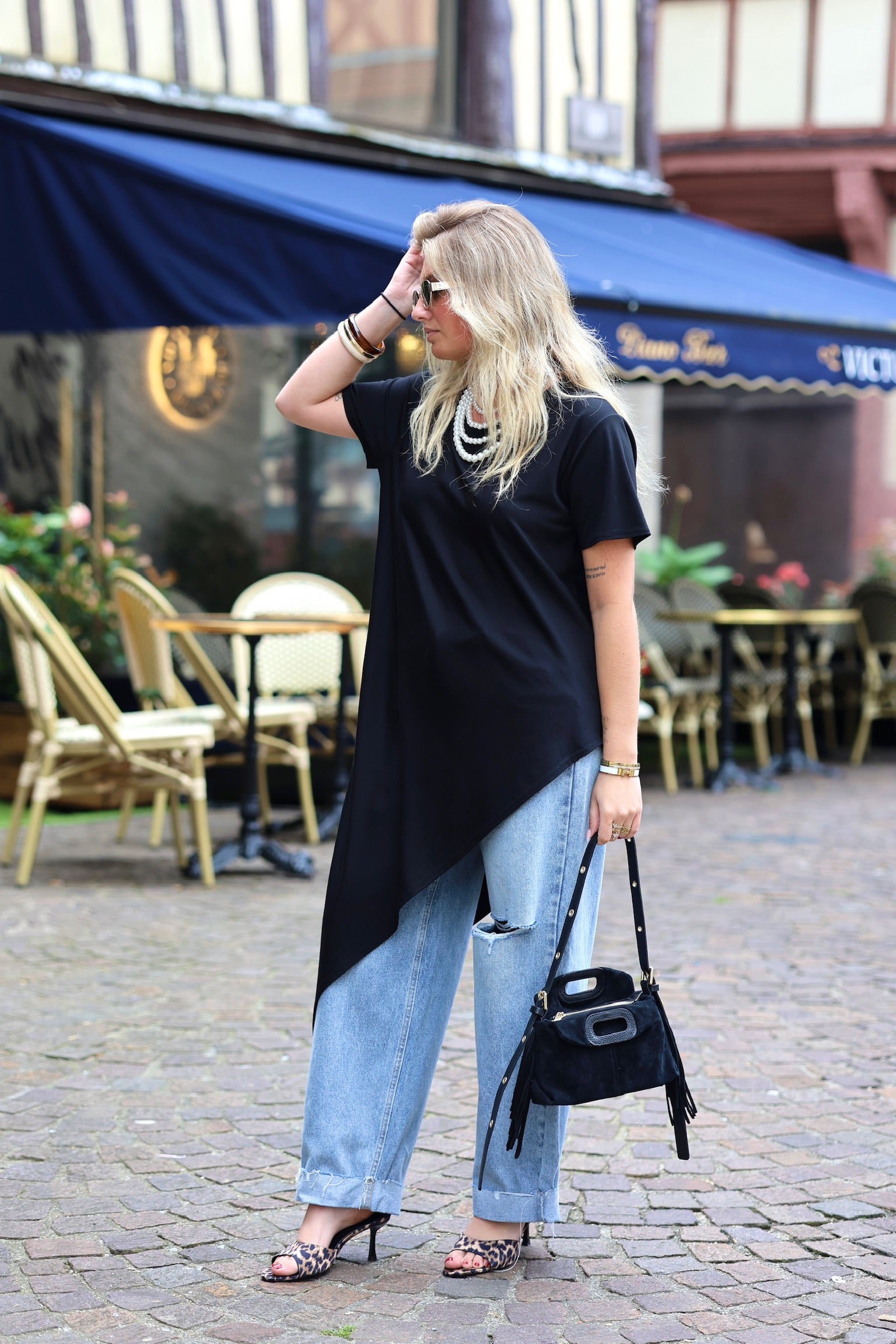 T-shirt asymétrique long
