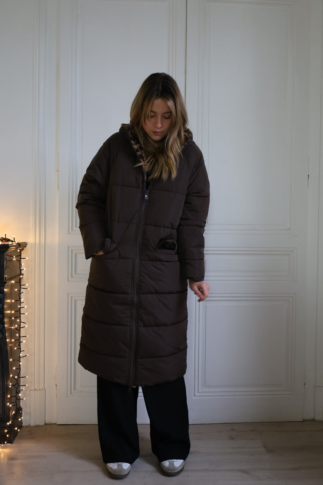 Doudoune réversible intérieur léopard