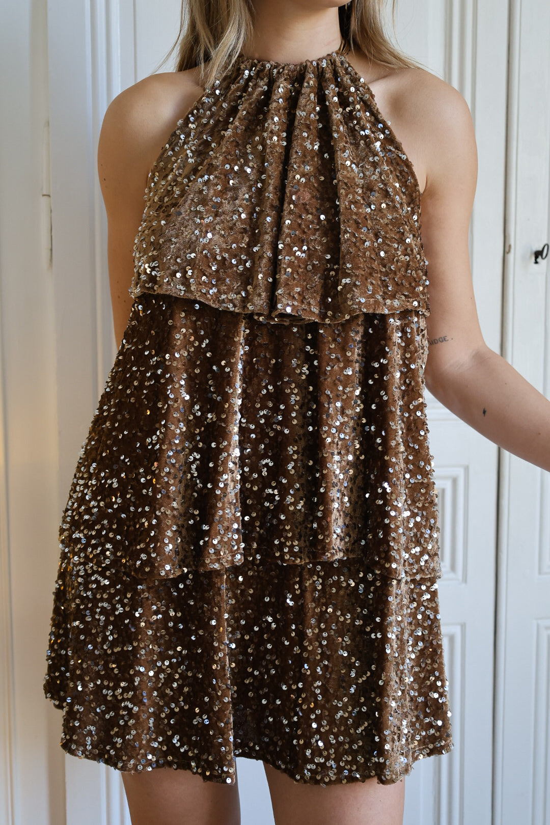 Robe en velours à sequin