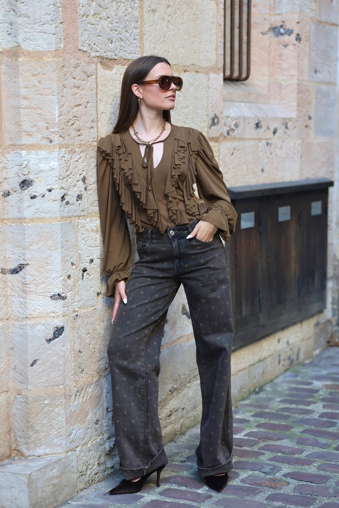 Jeans à pois "AURORE"