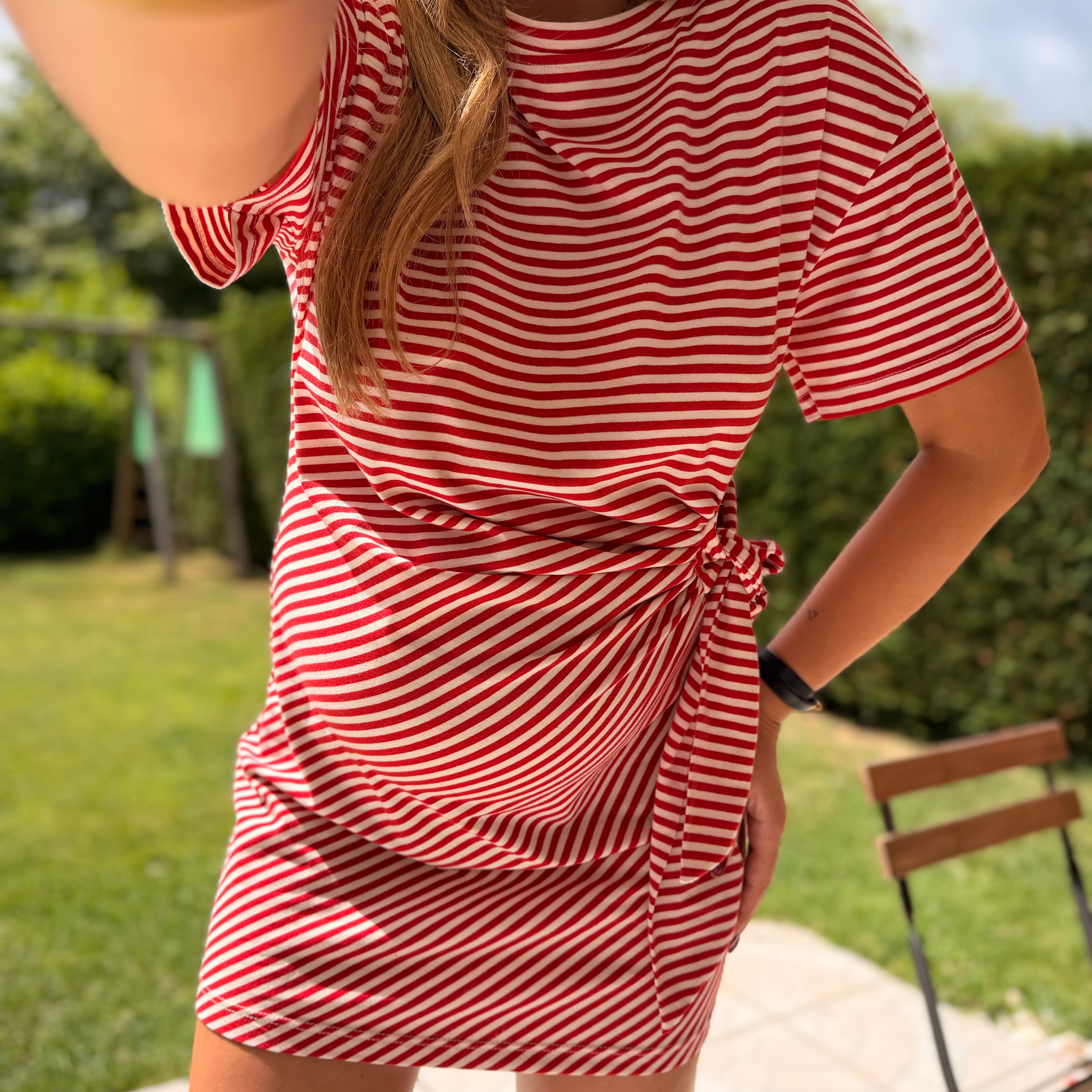 robe rayée rouge