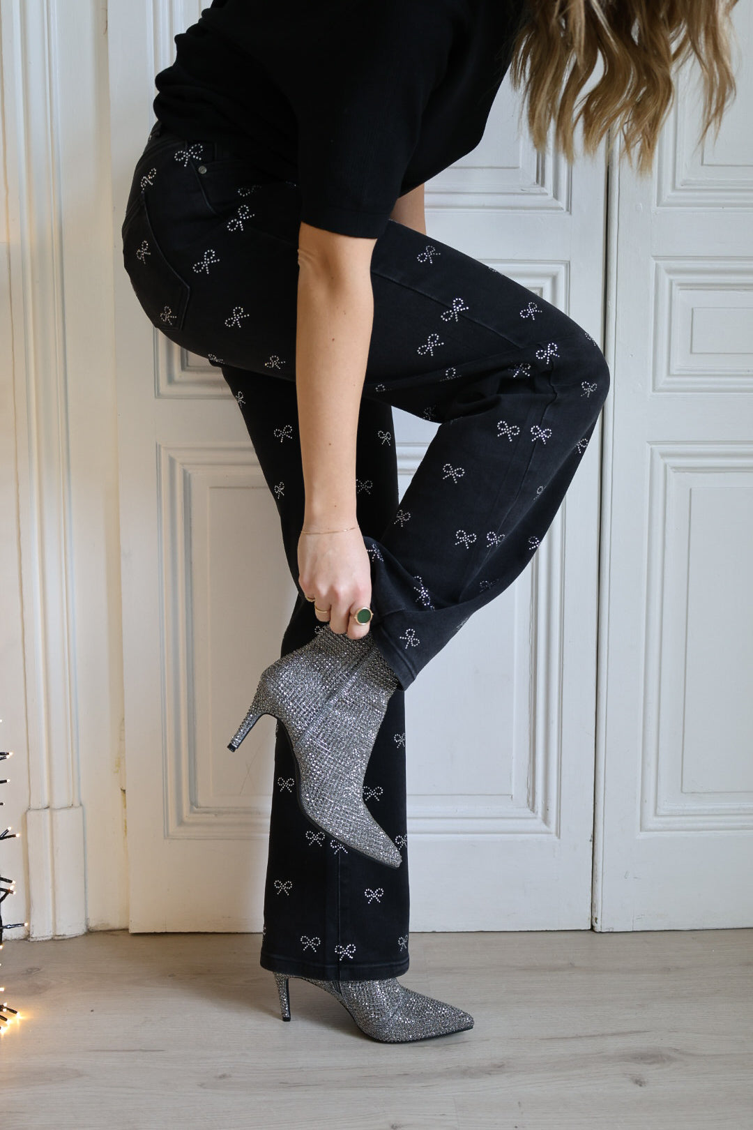 Jeans noeud strass