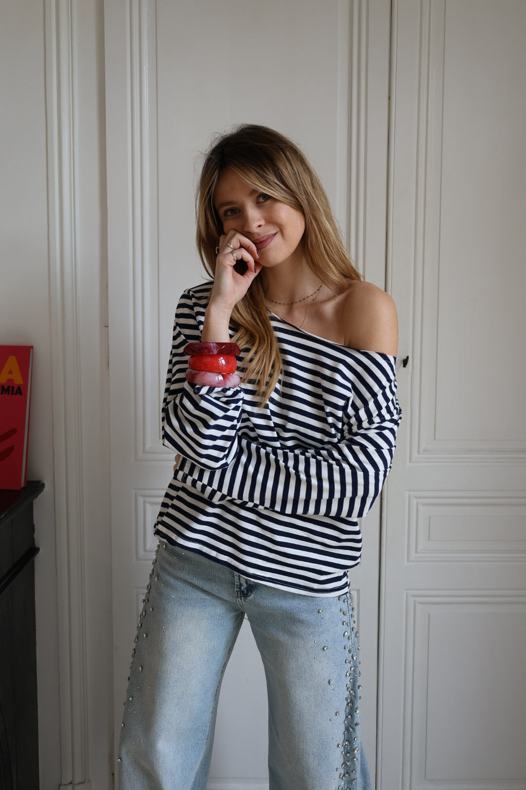t-shirt rayé manches longues