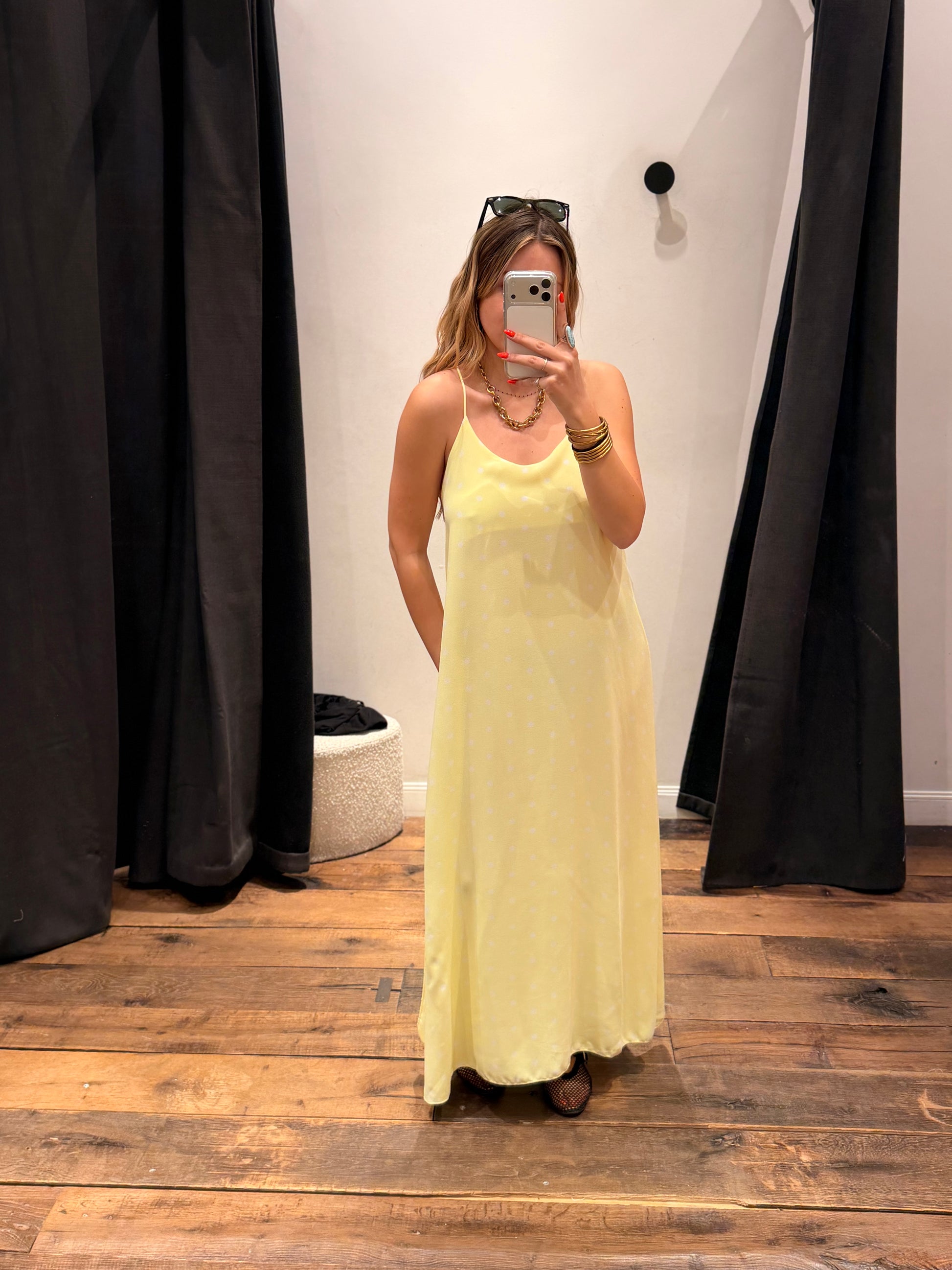 Robe dos croisé à pois