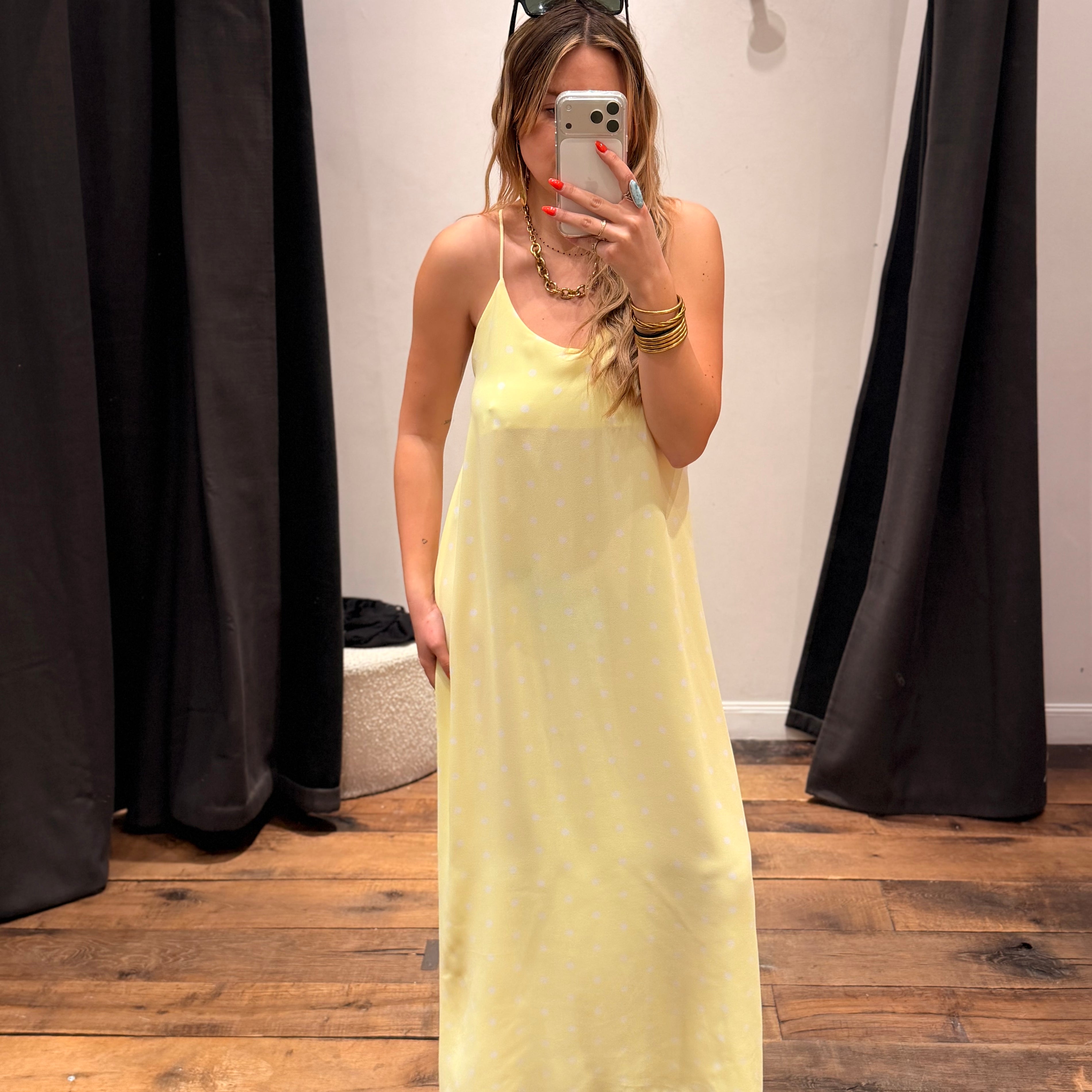 Robe dos croisé à pois
